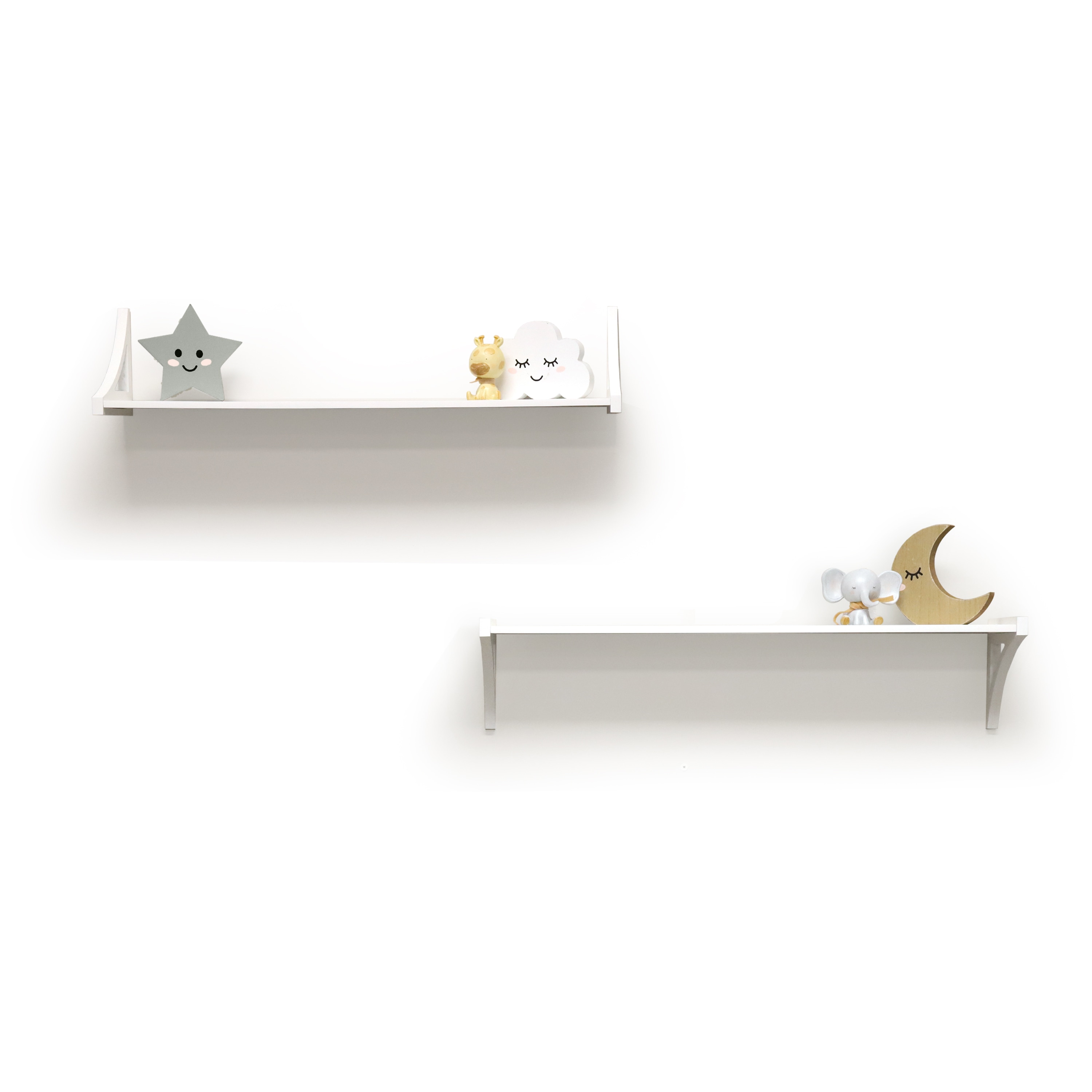 inPlace 9605028E 36-Inches L x 7.08-Inches D x 7.08-Inches H White Particleboard Rectangular Bracket shelf