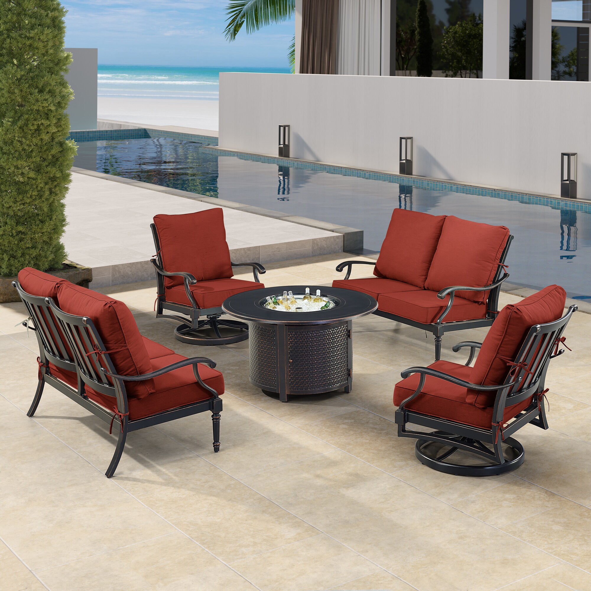 Oakland Living SHACO2LS2CHMATERARDC Patio-Conversation-Sets - View #3