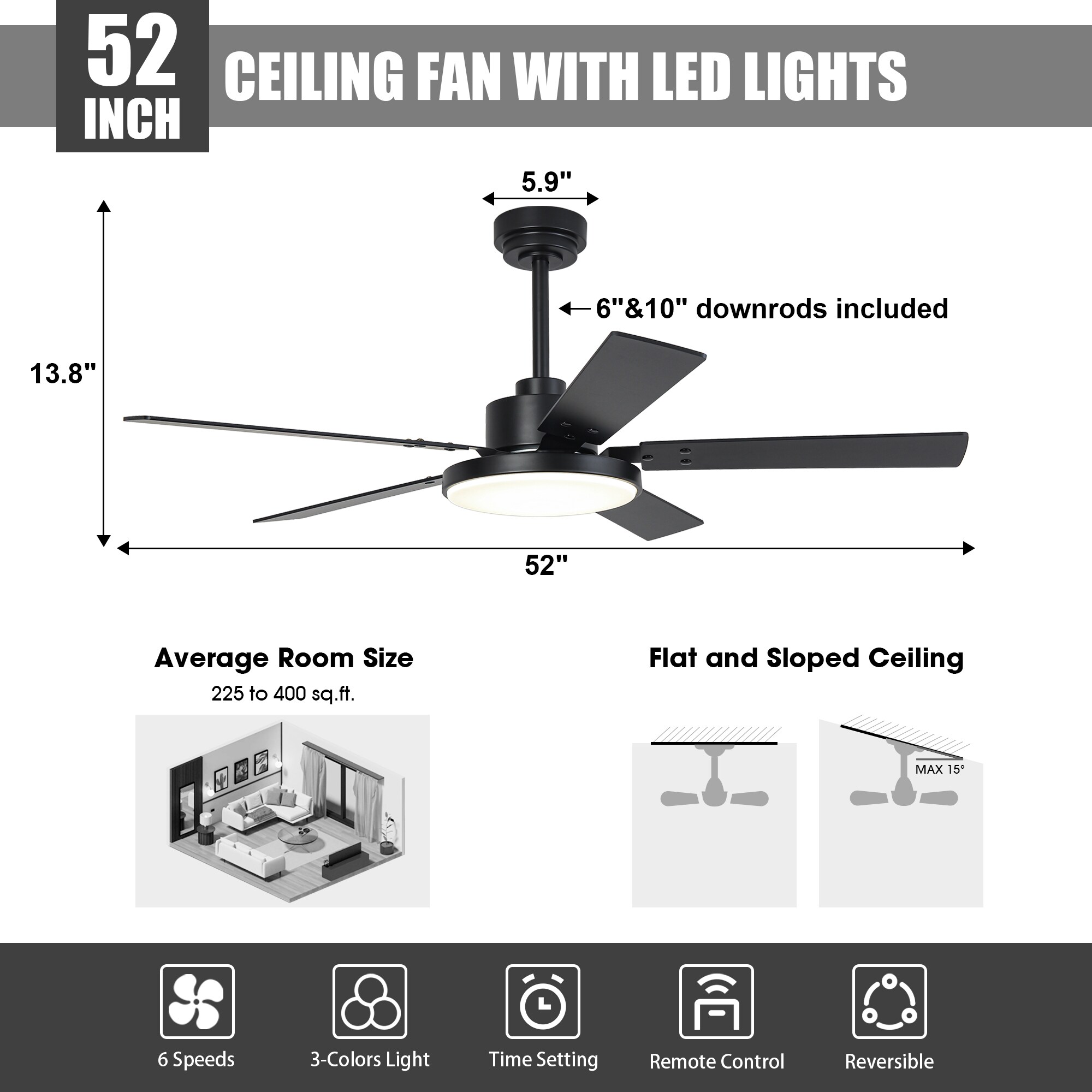 VACZON VZA01A117BK Ceiling-Fans - View #9
