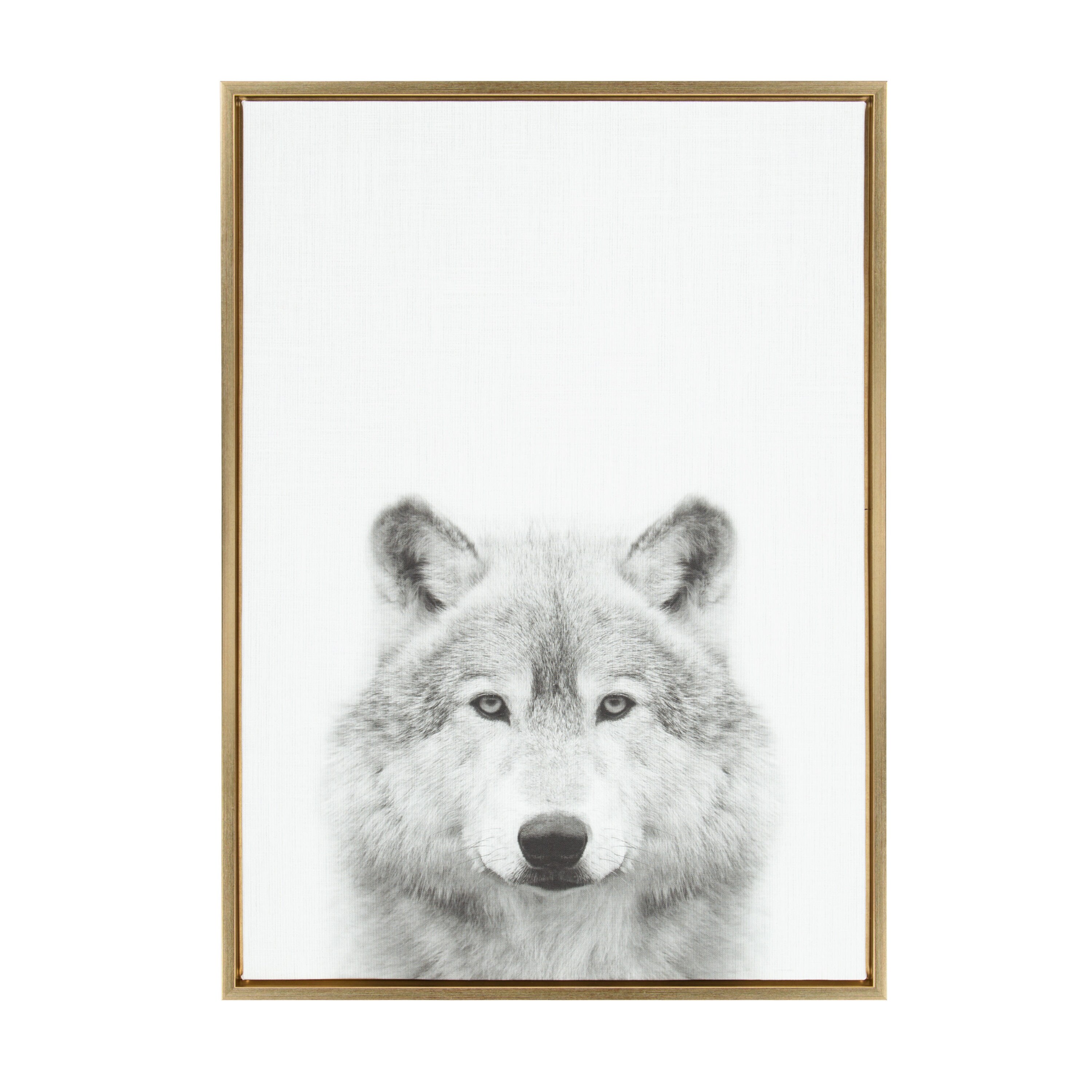Kate and Laurel Wolf Tai Prints Gold Framed 33-in H x 23-in W Animals Print  on Canvas in the Wall Art department at