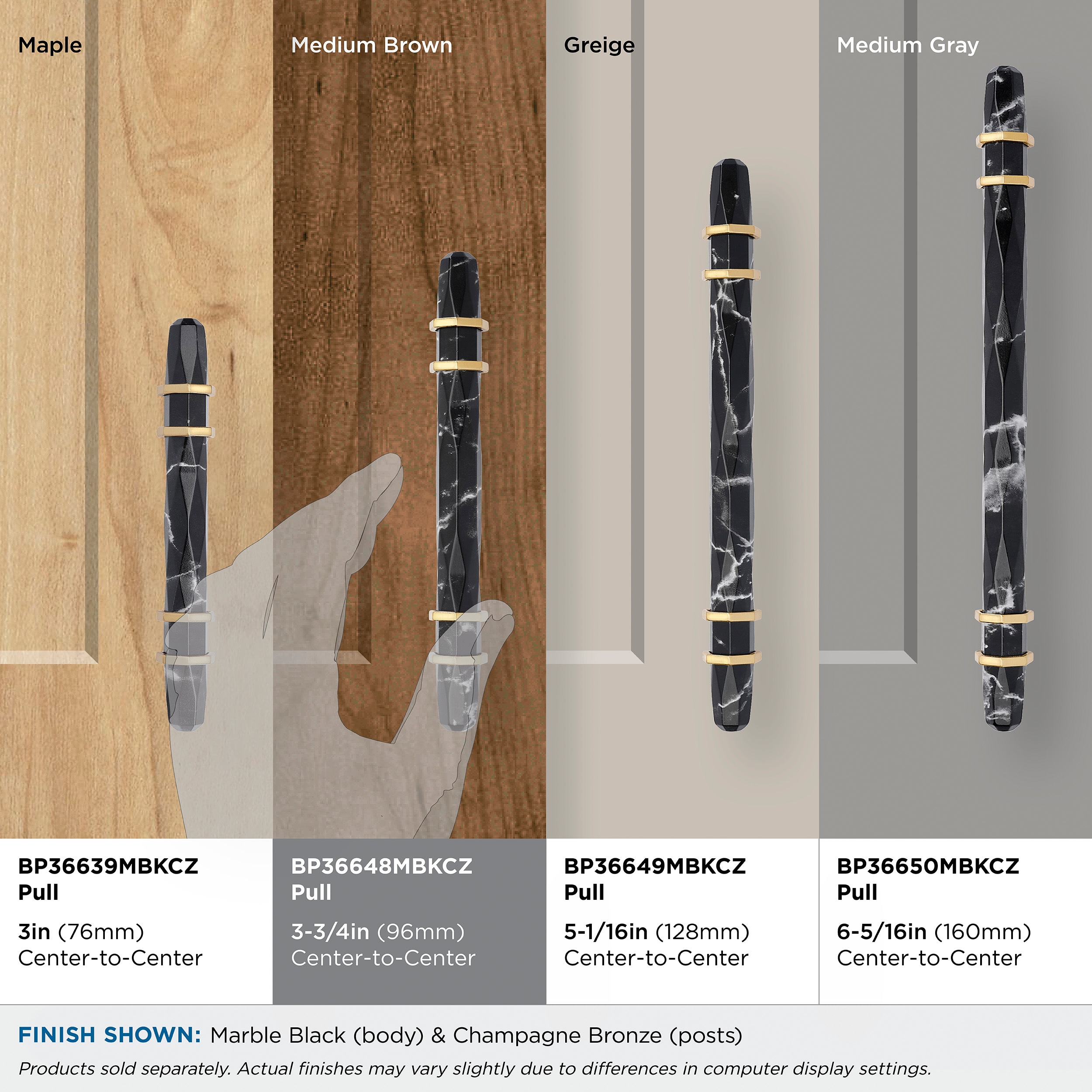 Amerock BP36648MBKCZ Cabinet-Pulls - View #4
