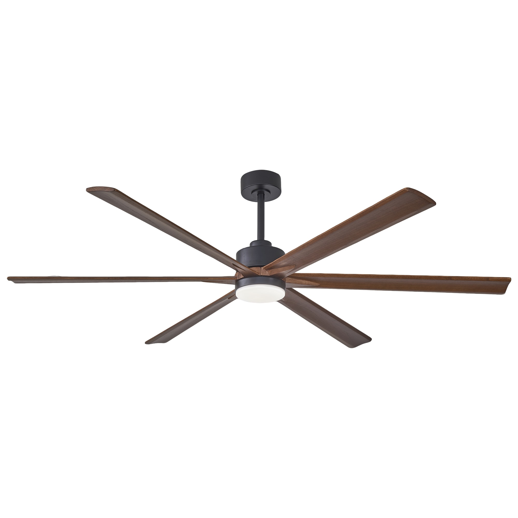 DAKAFUL 70-in Modern Matte Black LED Ceiling Fan With Light and Remote Control Included for Bedrooms Living Rooms Kitchen and Covered Outdoor Areas