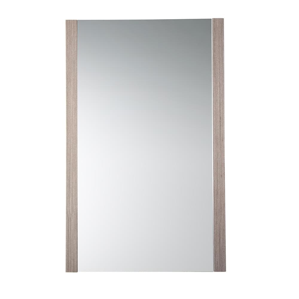 Gray Oak Rectangular Frameless Bathroom Vanity Mirror