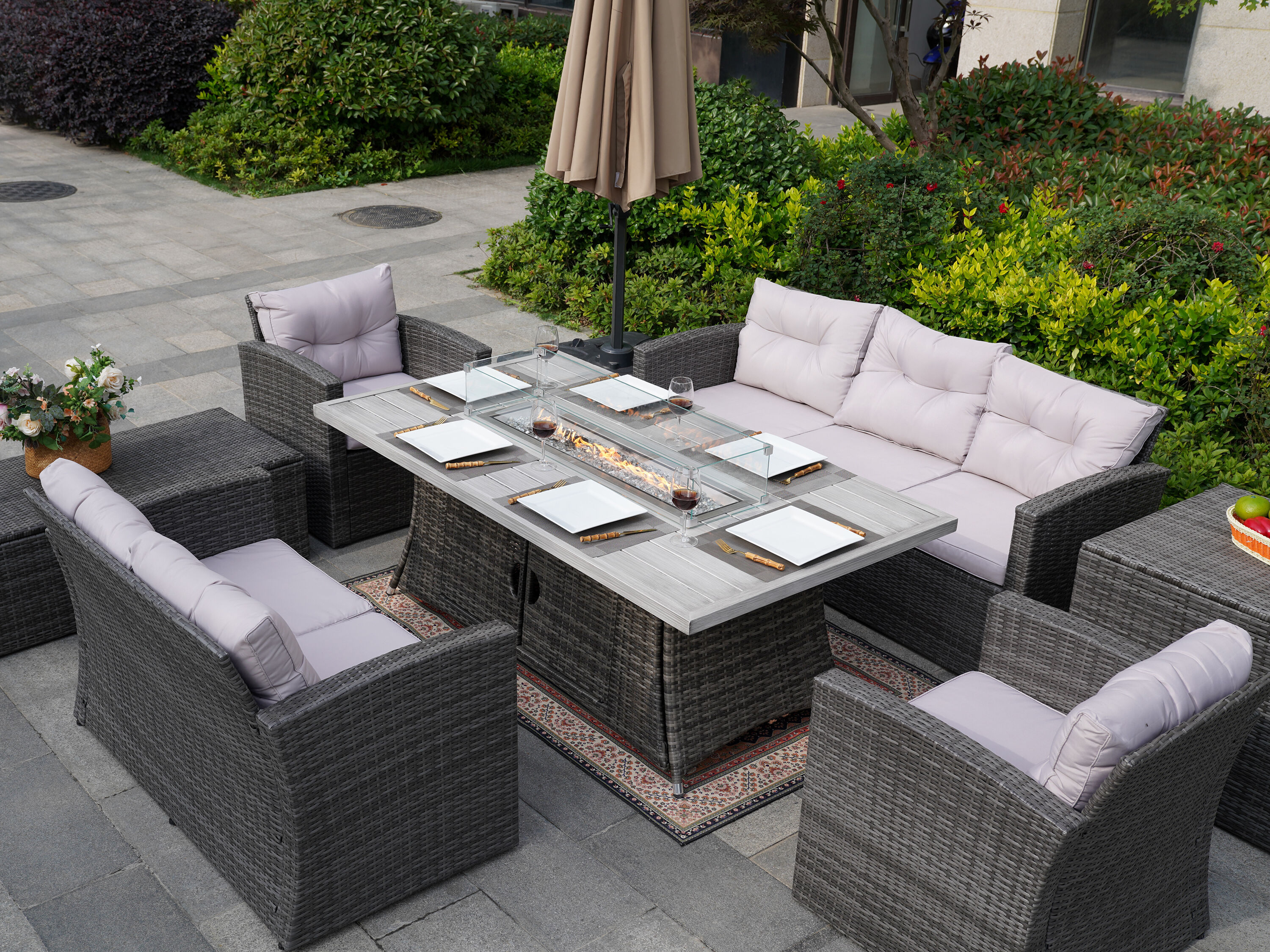 Moda Furnishings 1503-1106RA-G Patio-Conversation-Sets - View #5