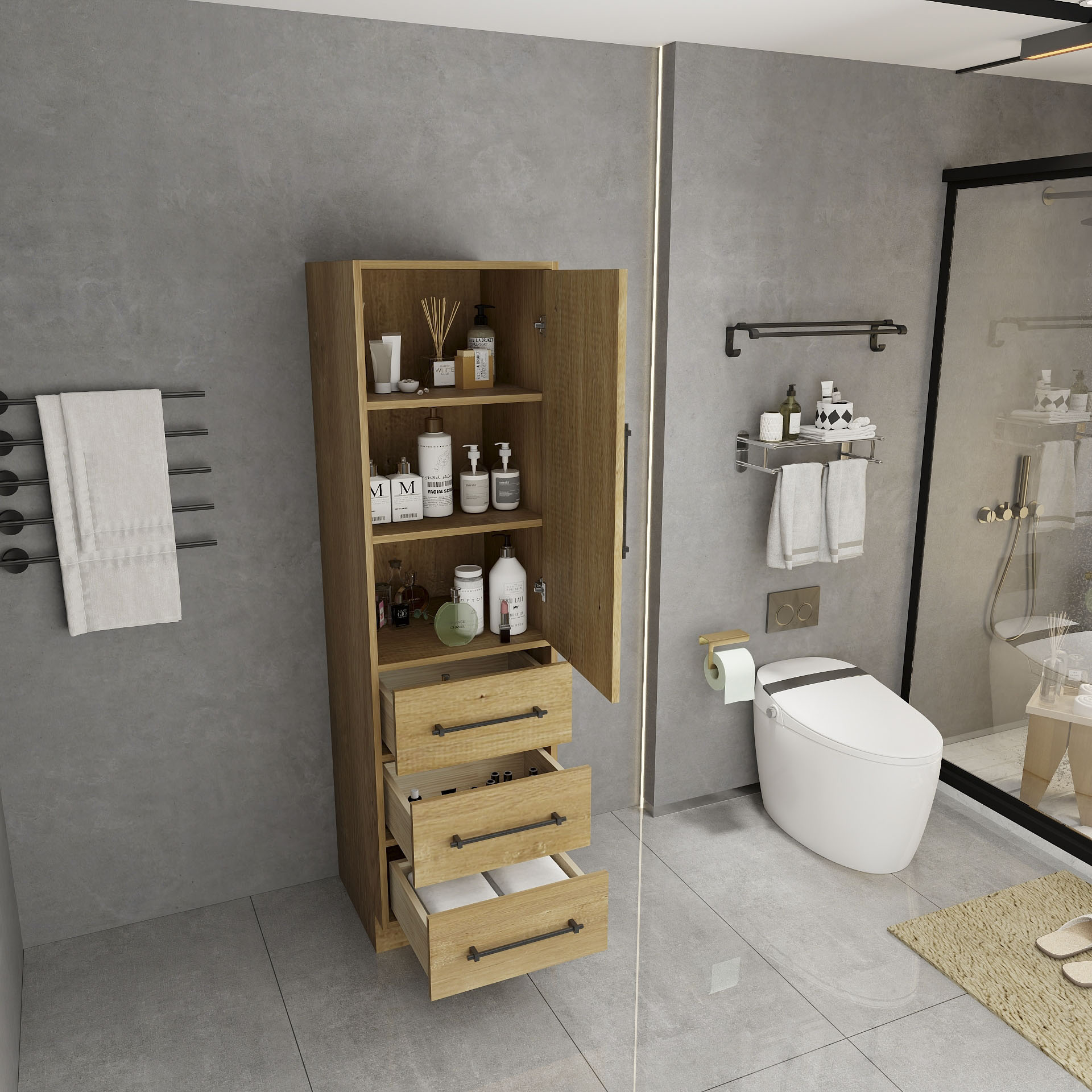 BV Better Vanity VICTORIAS72-OAK Bathroom-Wall-Cabinets - View #7