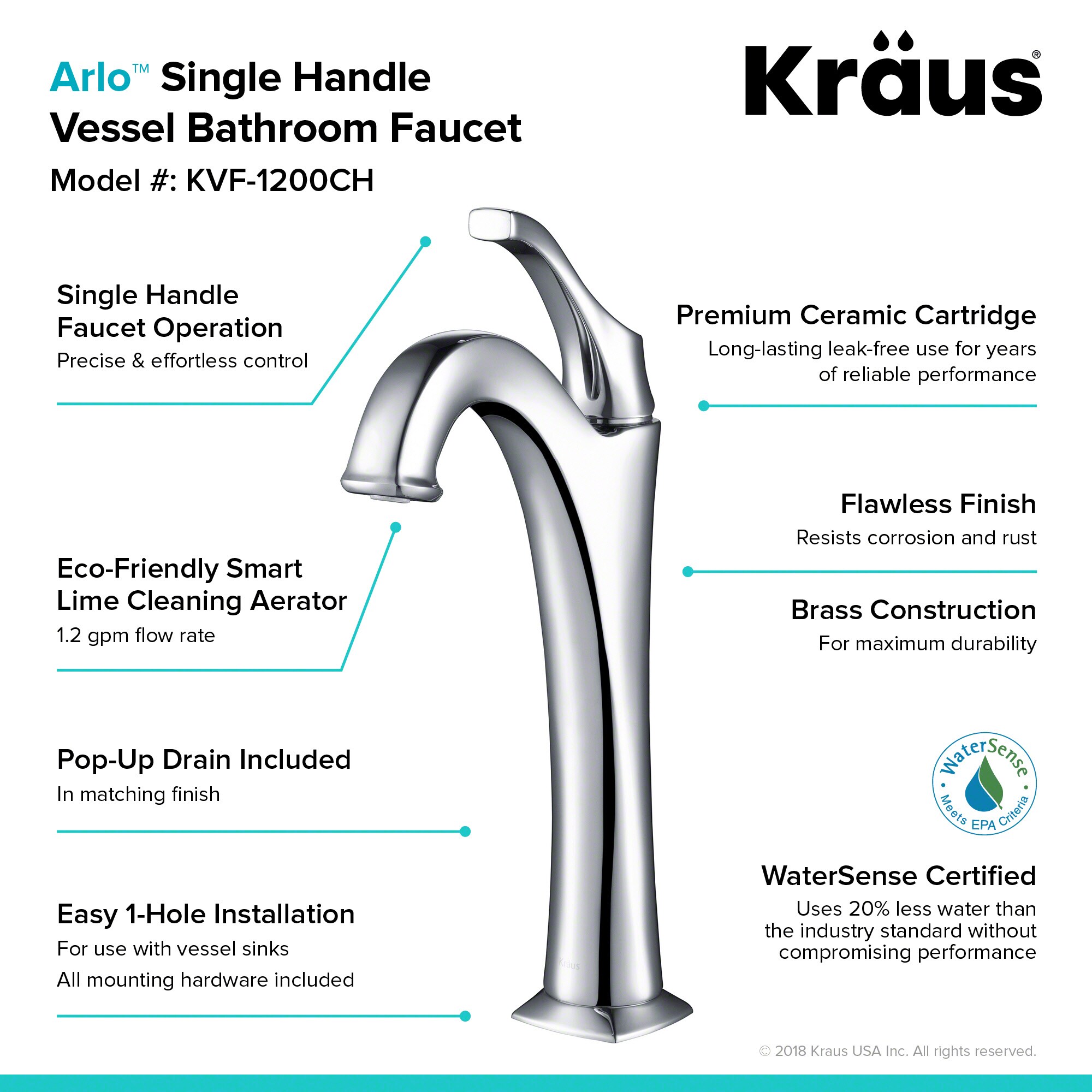 Kraus KVF-1200CH-2PK Lavatory-Faucets - View #7