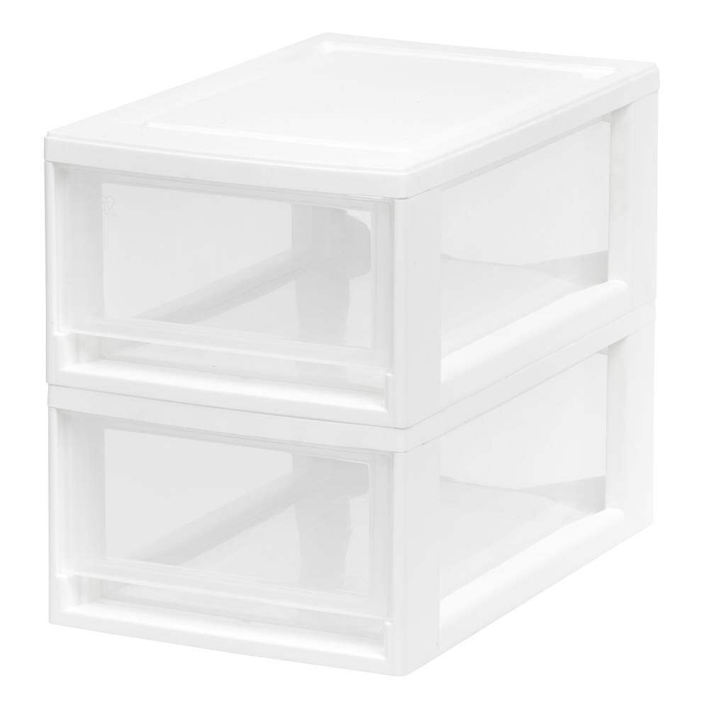 IRIS Gray Stackable Plastic Storage Drawer 5.38-in H x 8.5-in W x 13.13-in  D in the Storage Drawers department at