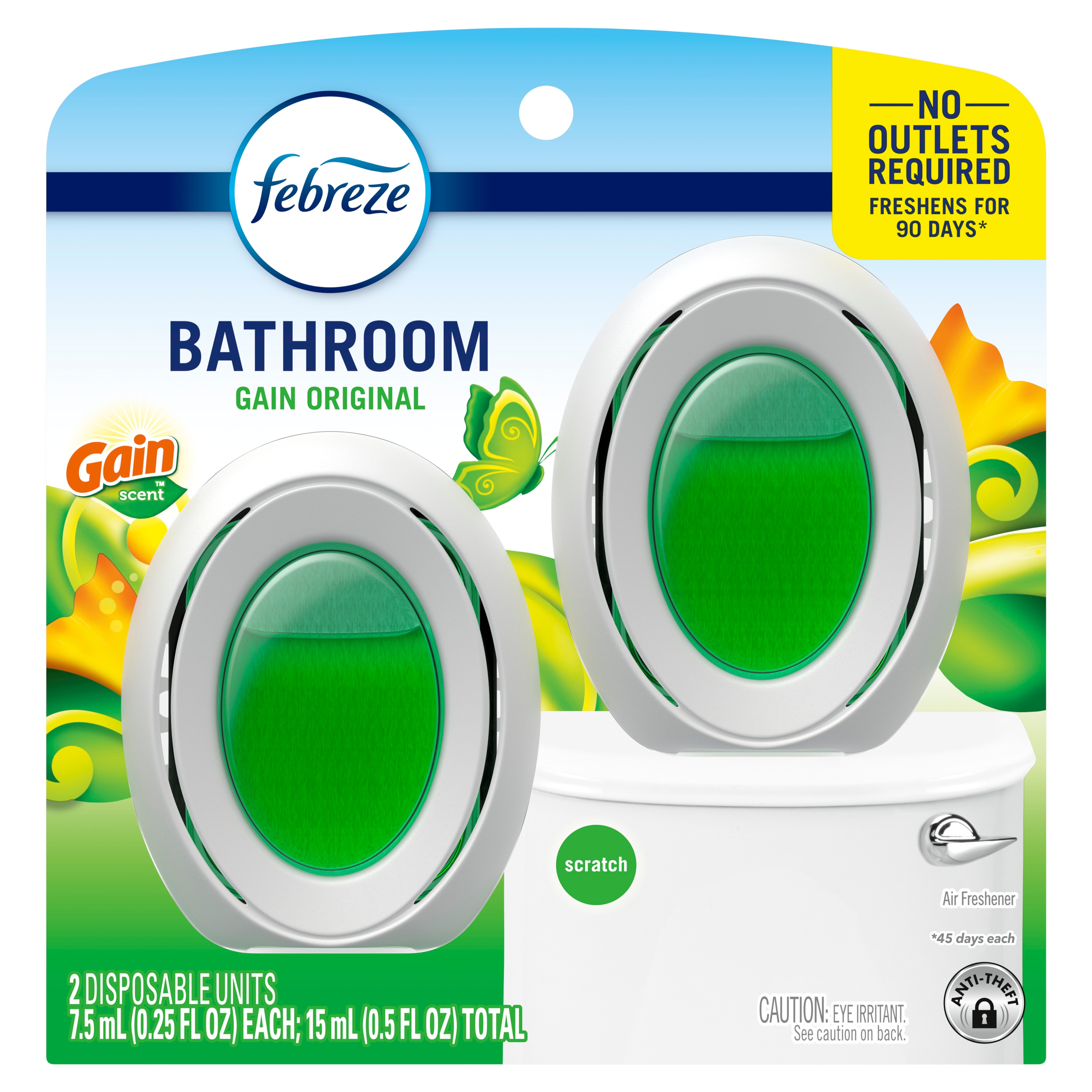 16 Febreze Small Spaces ORIGINAL Scent with Gain Air Fresheners 0.25 FL oz. NEW top