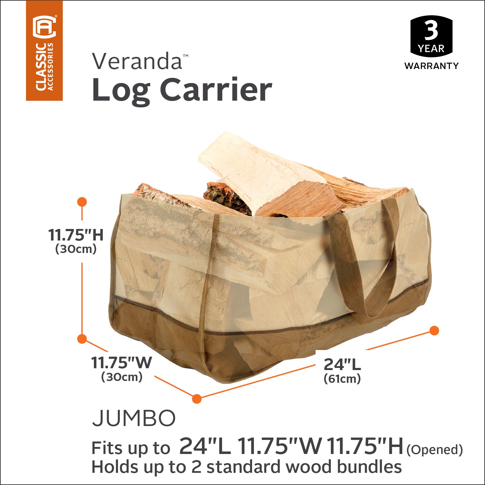 Beige and Brown Water-Resistant Jumbo Log Tote with Cover