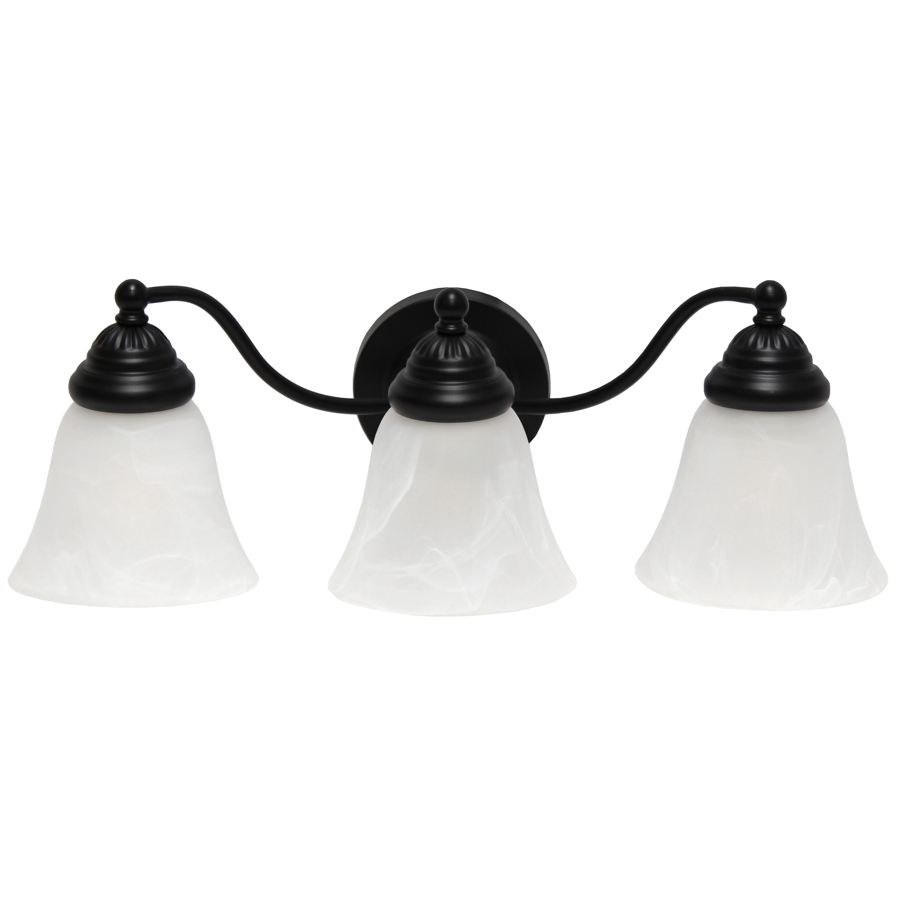 Lalia Home LHV-1003-BK Essentix 7.5-in 3 -Light Black Traditional Vanity light