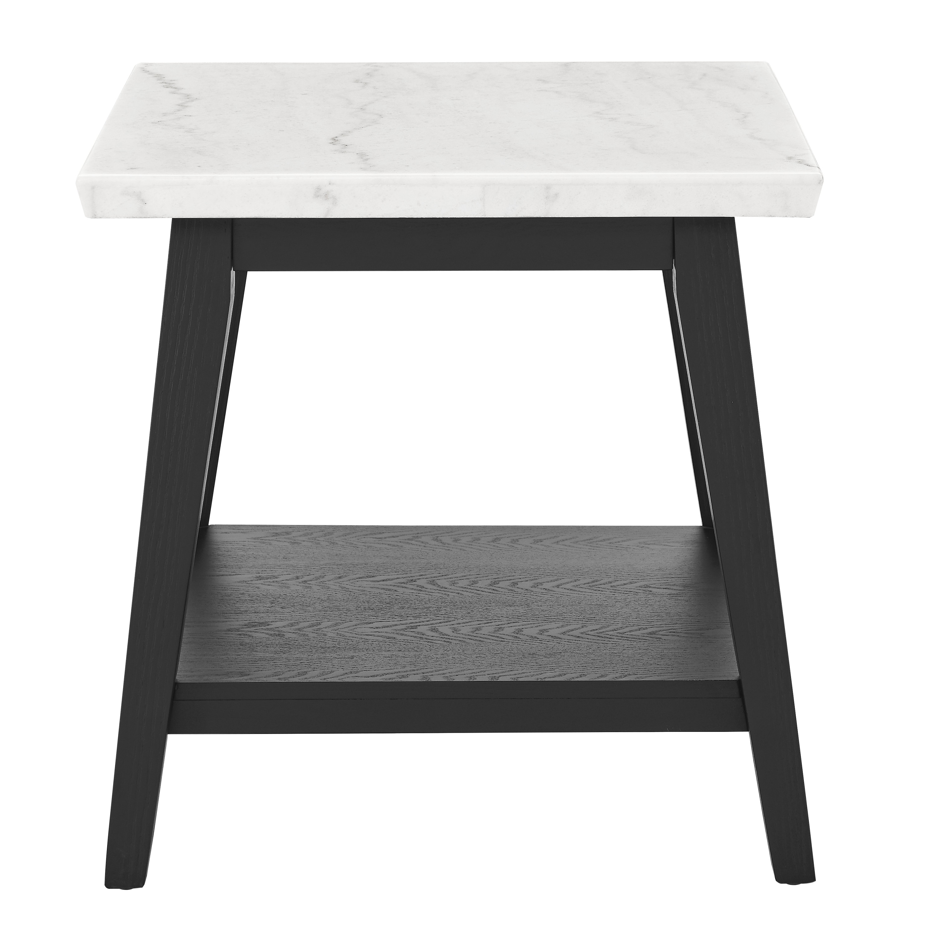 Steve Silver VD300KWE Vida 24-in W x 24-in H Black Faux marble Square Modern End Table Assembly Required