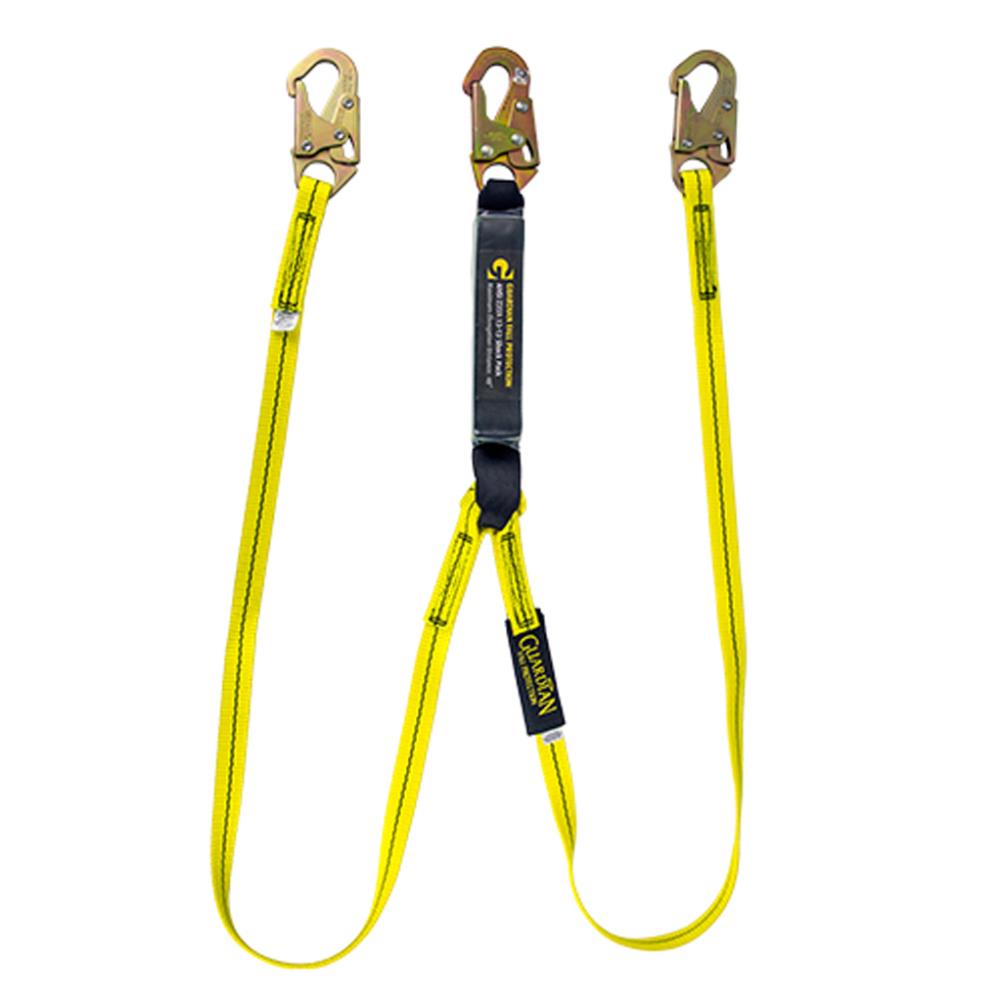 Guardian Fall Protection External Shock Lanyard with Steel Snap Hook, Large,  Yellow in the Safety Accessories department at