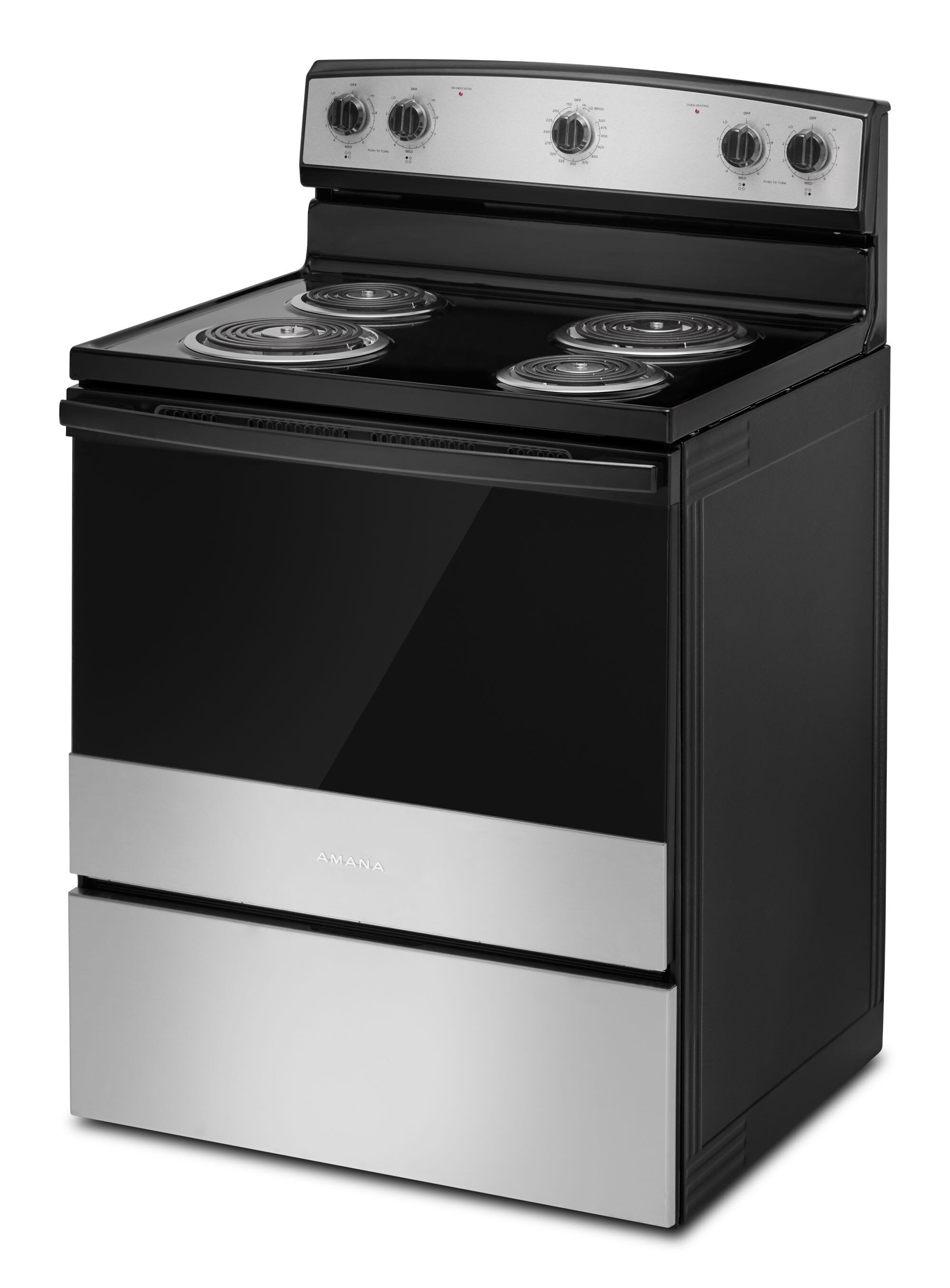 Amana 30-in 4 Elements 4.8-cu Ft Freestanding Electric Range (Stainless ...