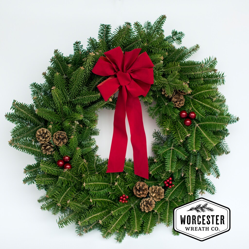 Worcester Wreath 30 In Real Balsam Fir Christmas Wreath In The Fresh