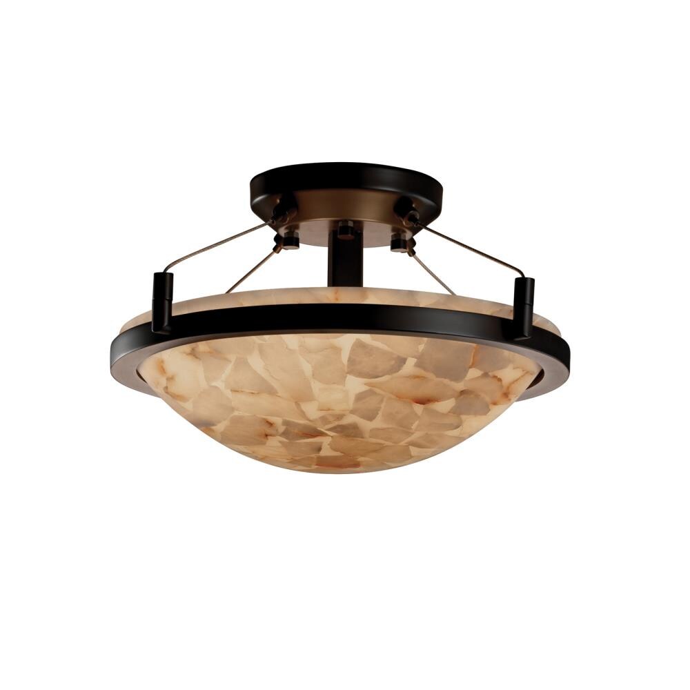 Justice Design Group ALR-9680-35-DBRZ Alabaster Rocks 2-Light Dark Bronze Semi-Flush mount light