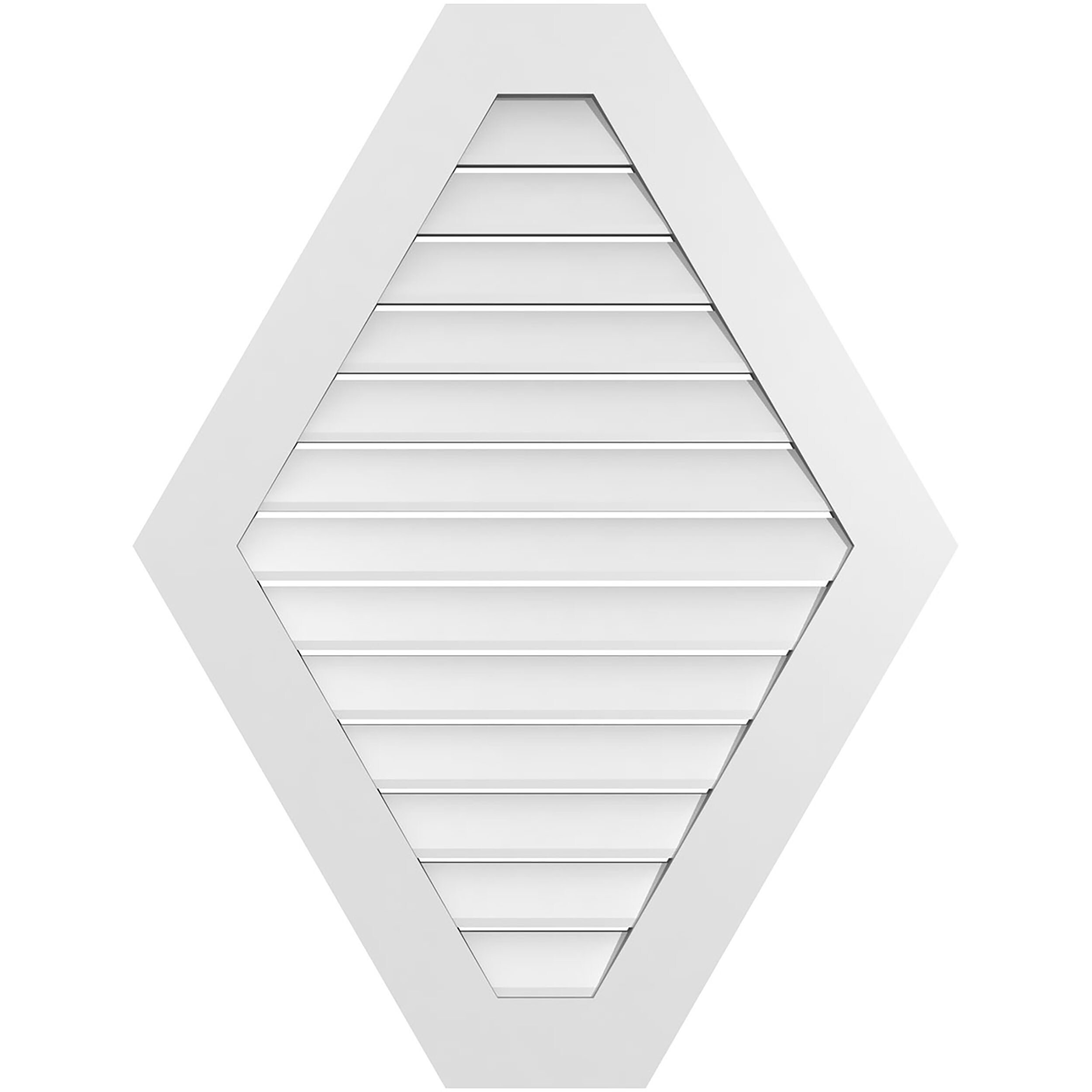 Ekena Millwork GVPHP32X4201SF 32-Inches x 42-Inches Off-white Peaked PVC Gable Louver Vent