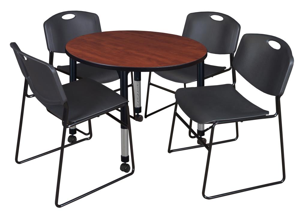 Regency TB36RNDCHAPCBK44BK Classroom Tables Red 4-Person Training Table (36-in W x 34-in H)