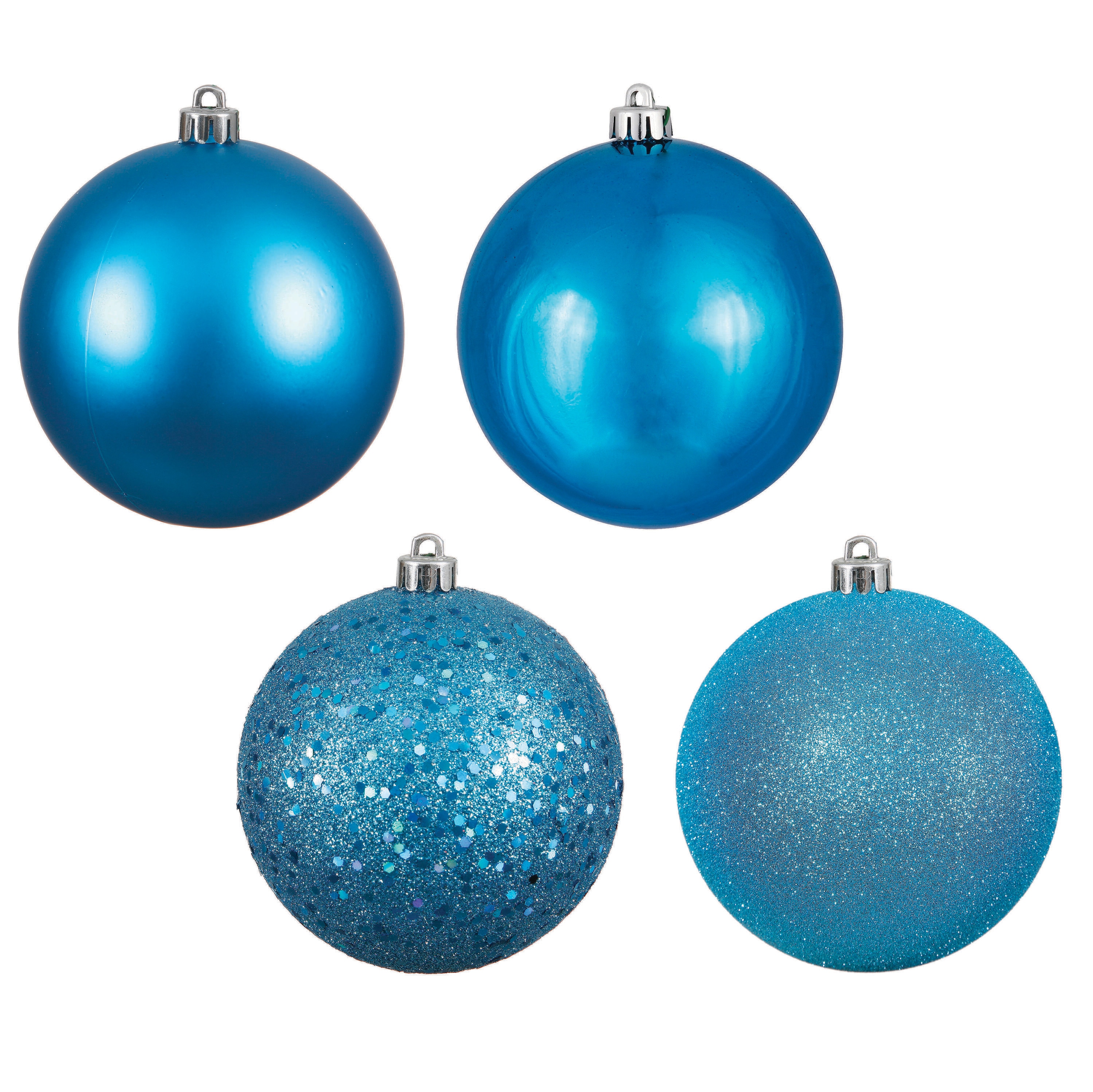 Vickerman N590612 24 -Pack Blue Ball Standard Indoor Ornament set Shatterproof