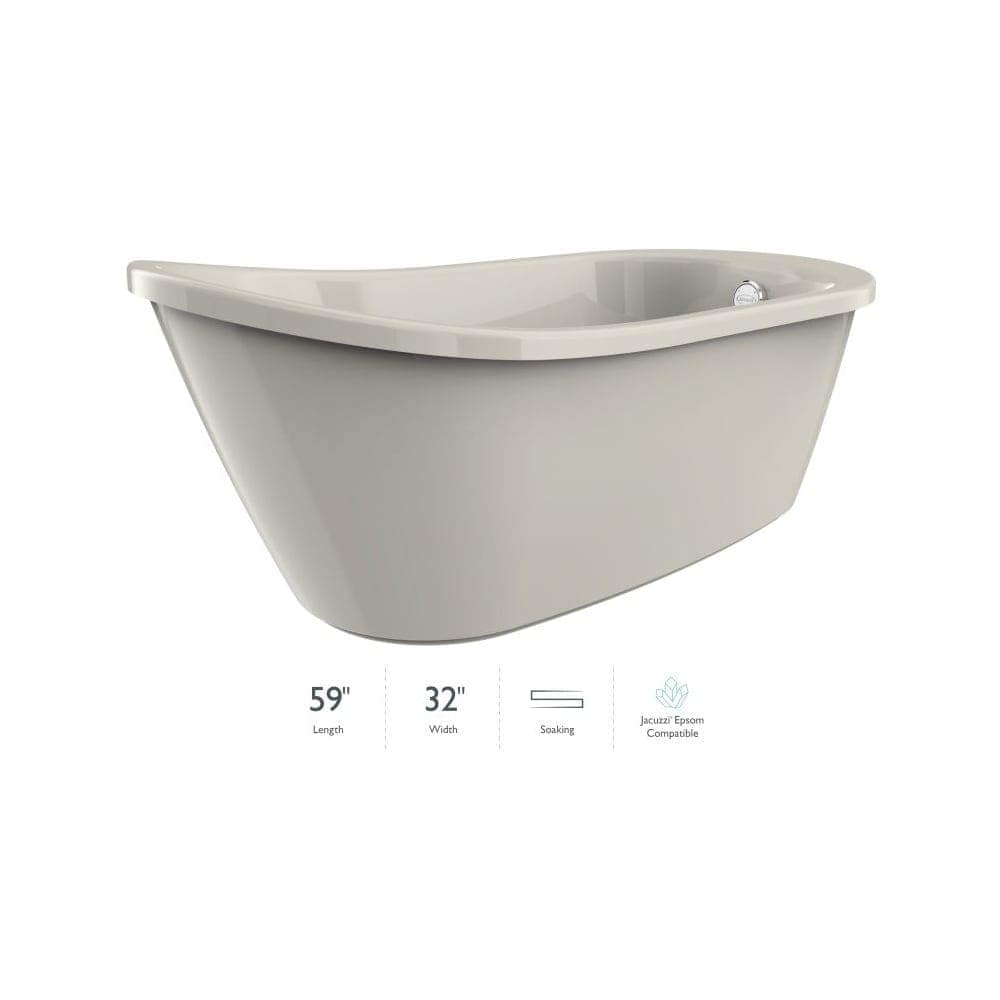Jacuzzi  ARF5932BUXXXX Arietta 59 Inch Soaking Bathtub for Freestanding Installation with Reversible Drain
