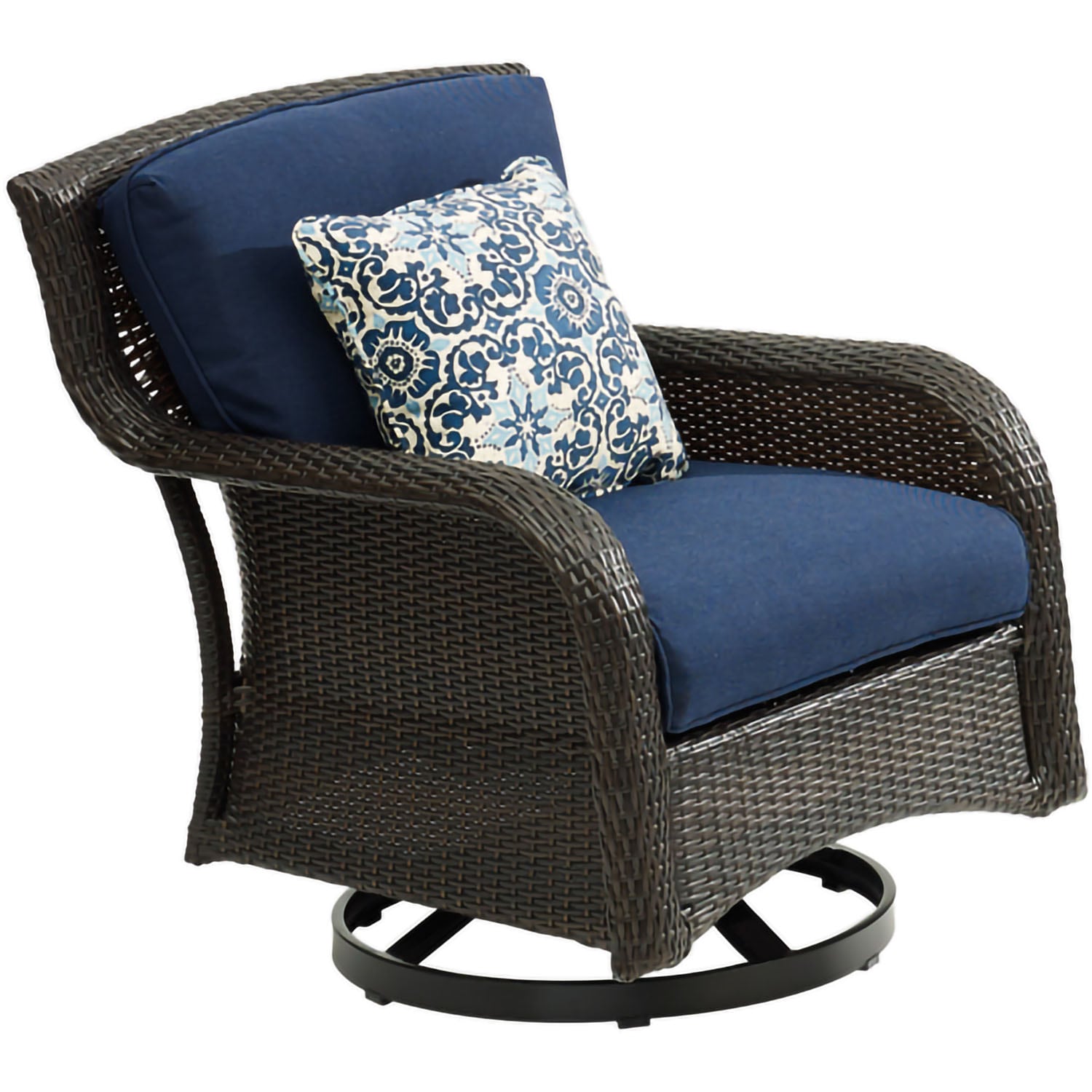 Hanover Strathmere 4-piece Patio Conversation Set With Blue Cushions 