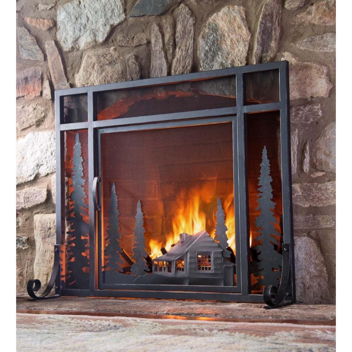 Evergreen 13382 BK Glass-Fireplace-Doors - View #2