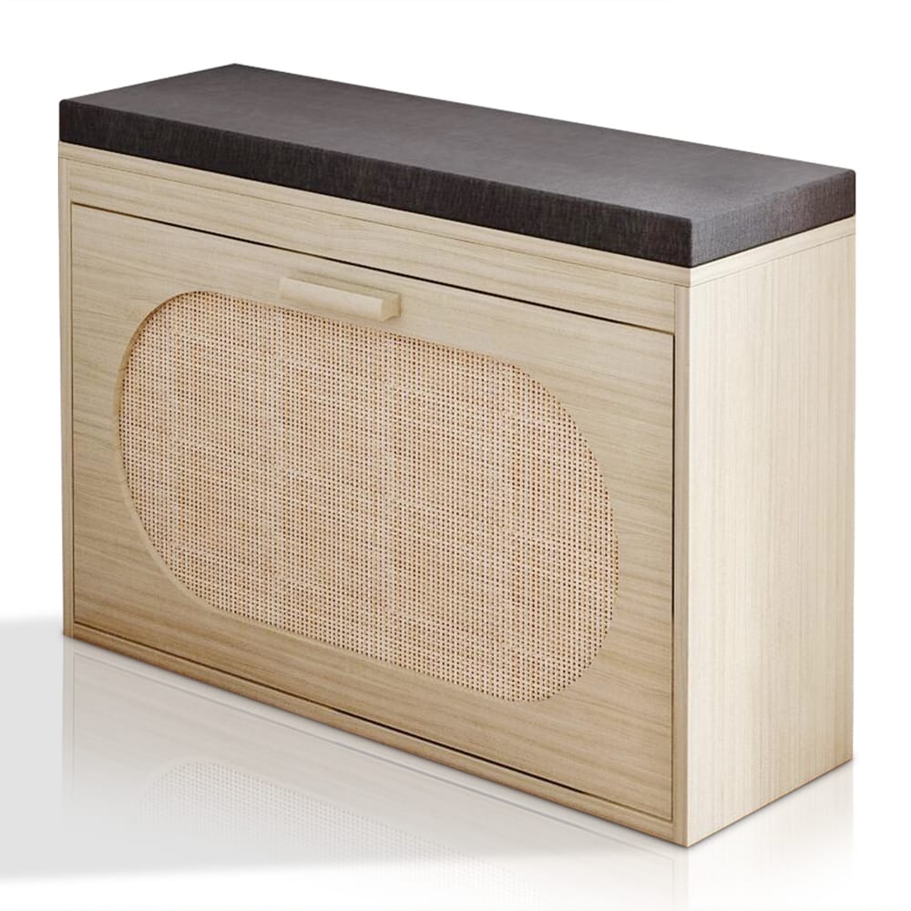 Winado LO1G52002178 18.5-Inches H 2 Tier 8 pair Beige MDF Shoe cabinet