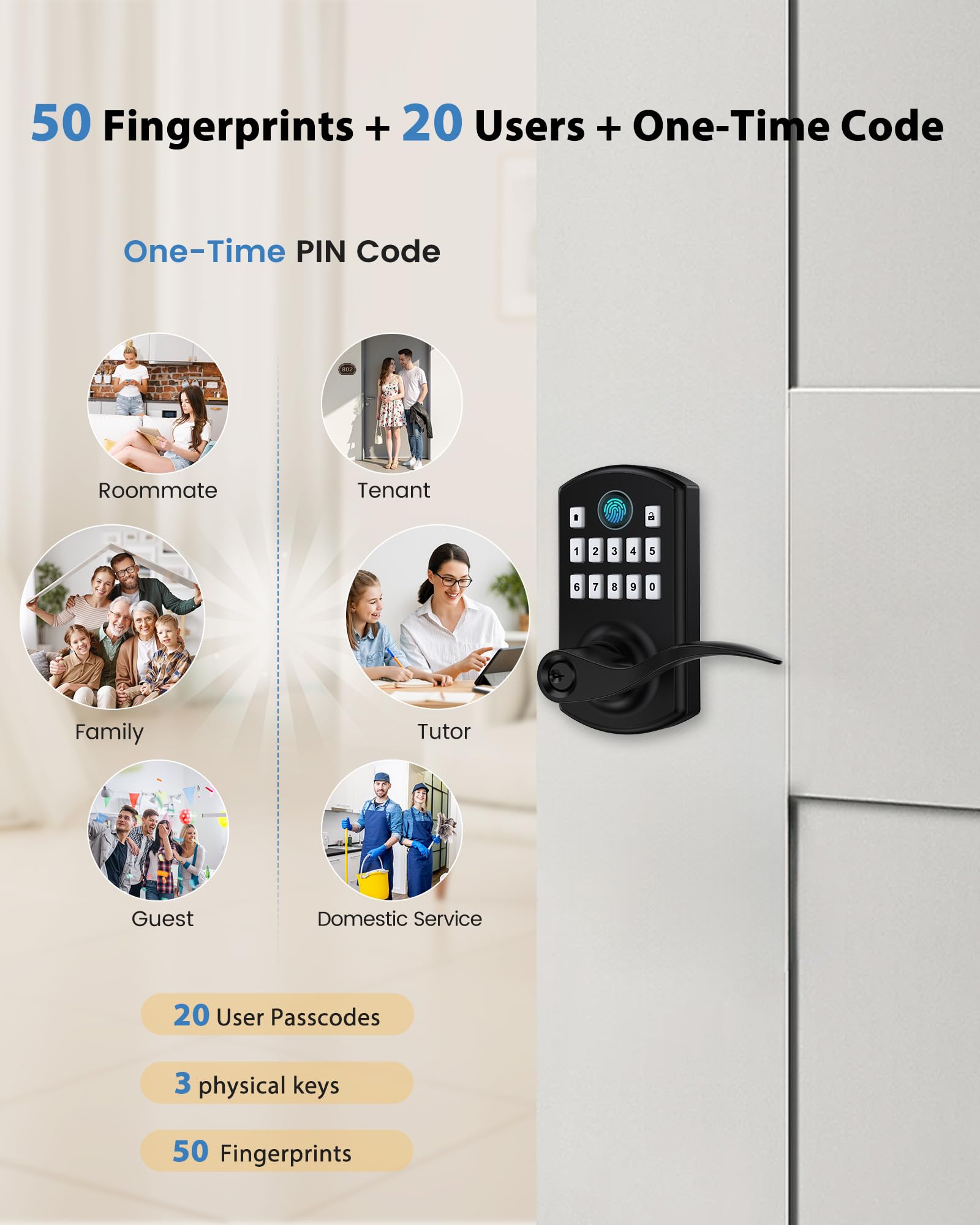 Adrinfly LAD0805D465 Door-Deadbolts - View #4