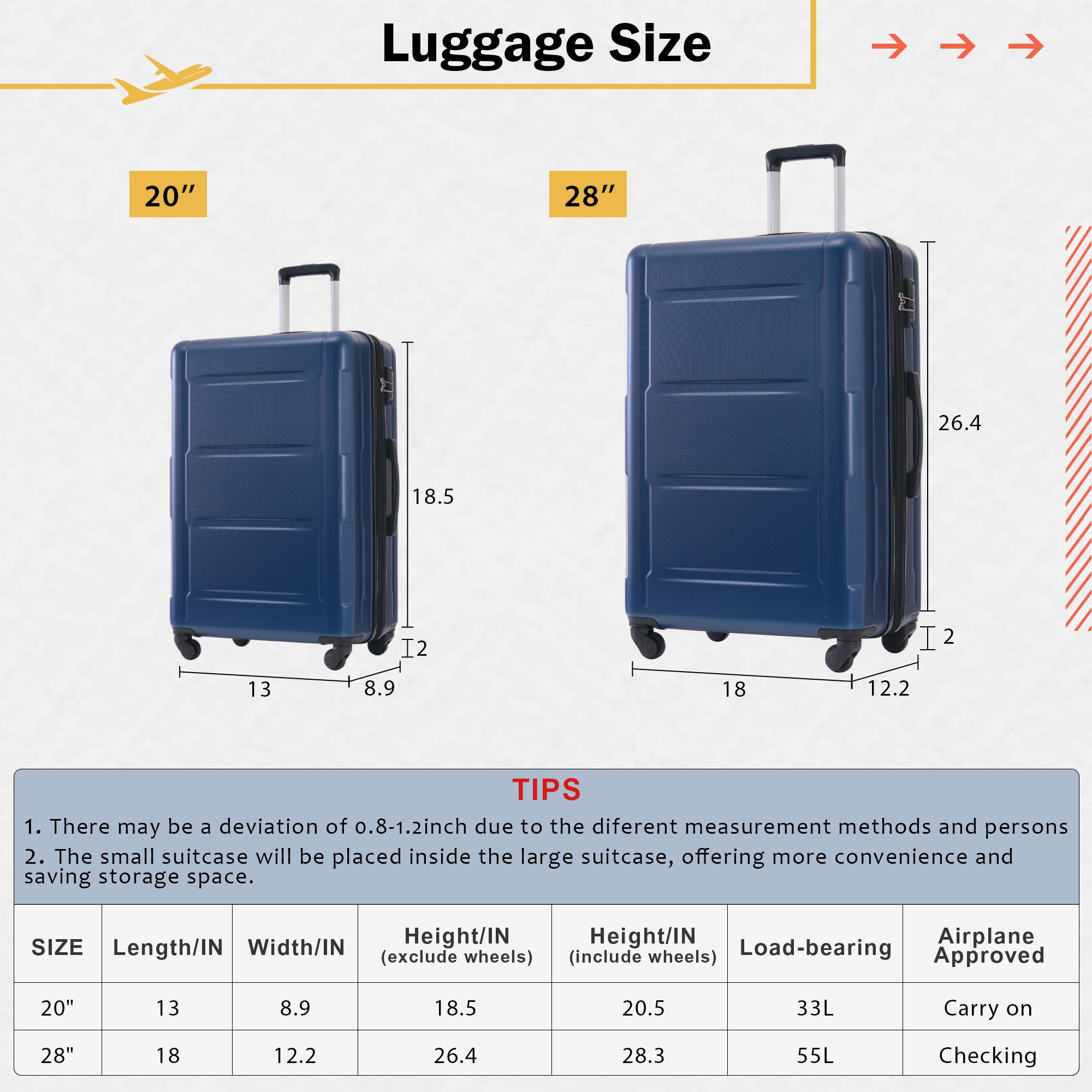 SINOFURN SYD9200004BL Luggage-And-Luggage-Sets - View #12