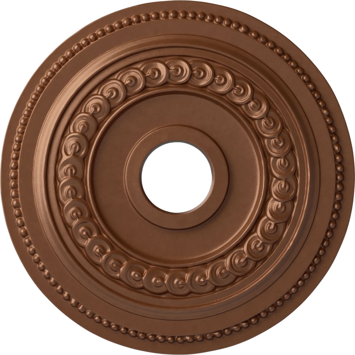 Ekena Millwork CM18OL1POS Oldham 18-in W x 18-in L Painted Polished Copper Polyurethane Whole Ceiling Medallion
