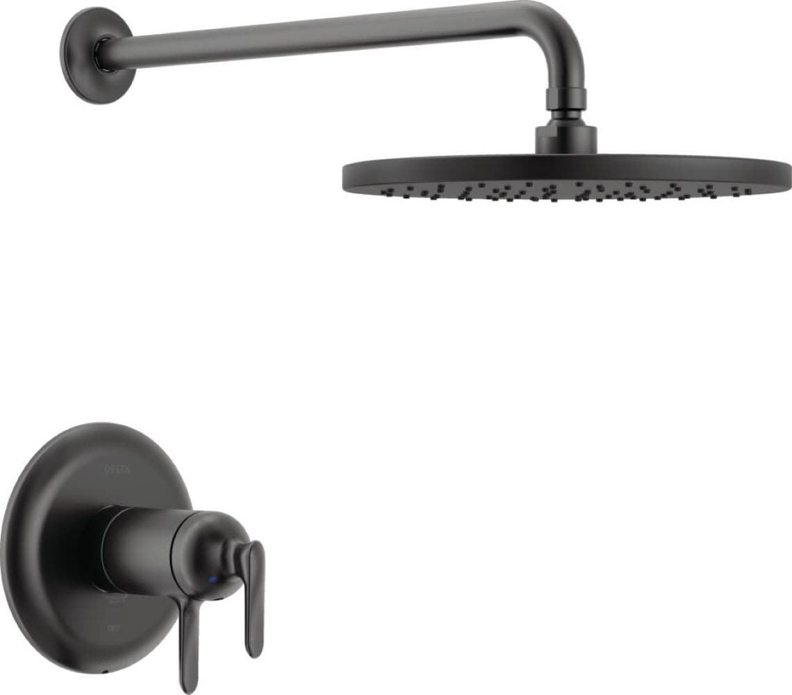 Bonacci Matte Black 2-handle Single function 10-in Round Shower Faucet ( Valve not Included )