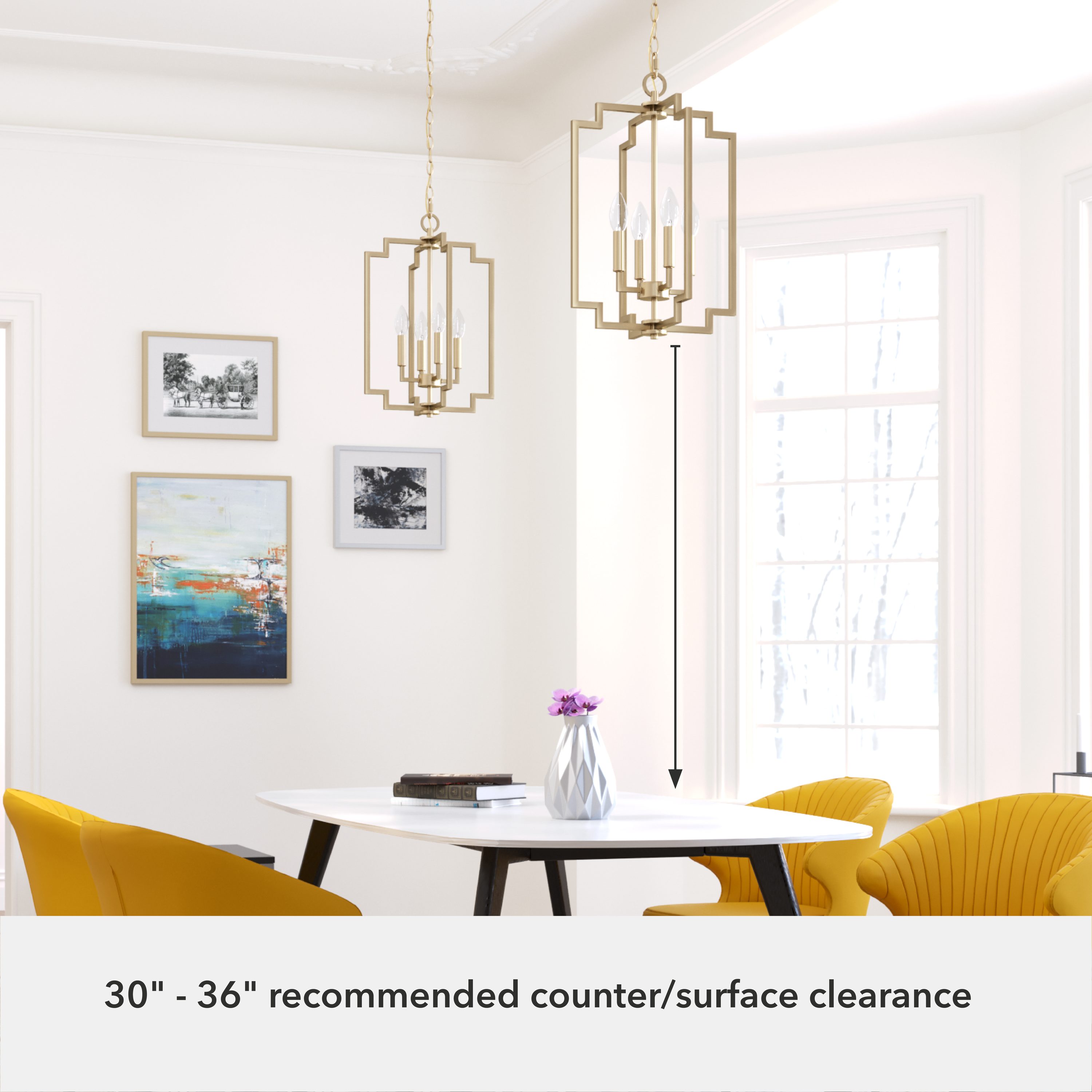 Alturas Gold Modern 4-Light Small Pendant 14x21 Inch