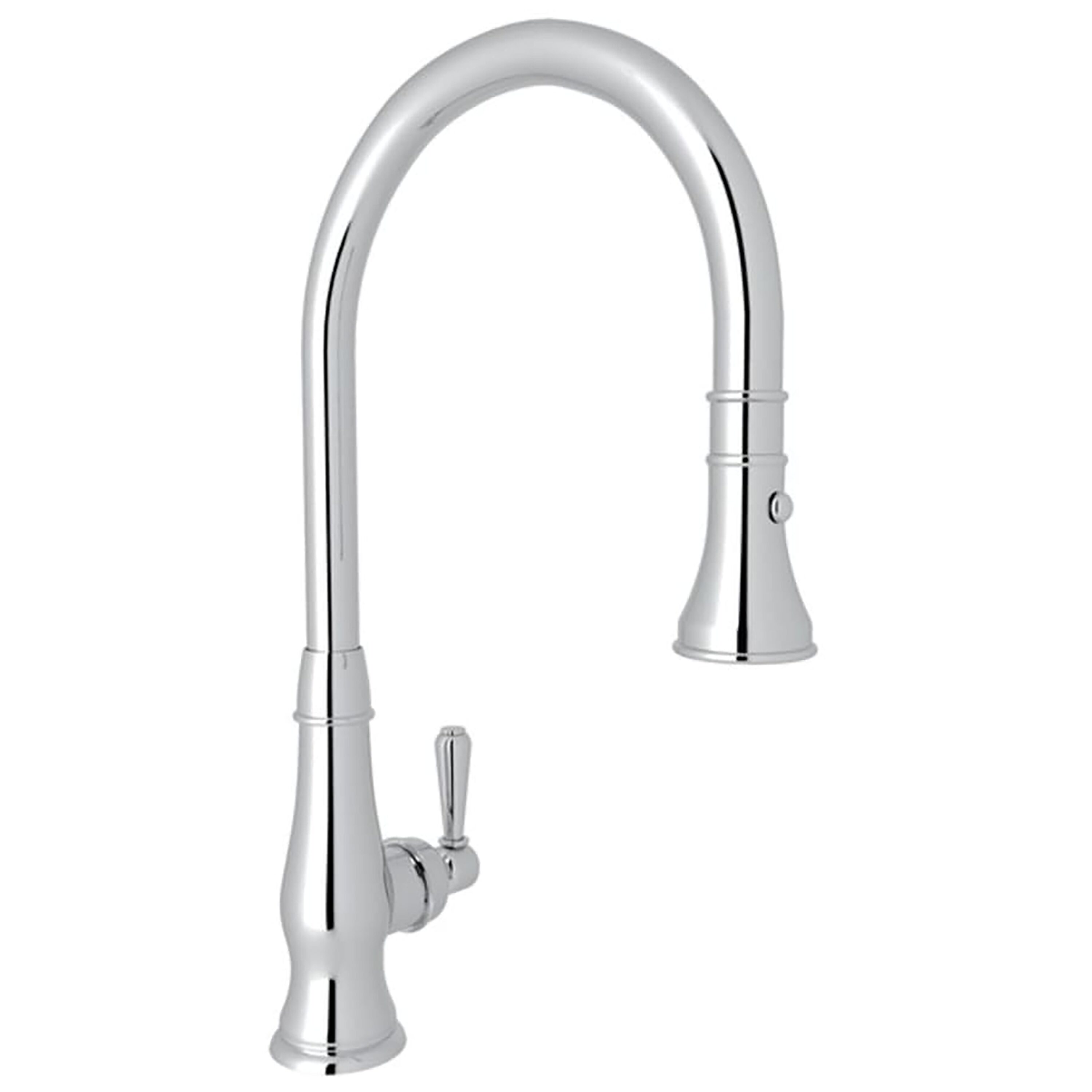 Rohl A3420LMAPC-2 Polished Chrome Single Handle Deck-mount Kitchen Faucet with Sprayer