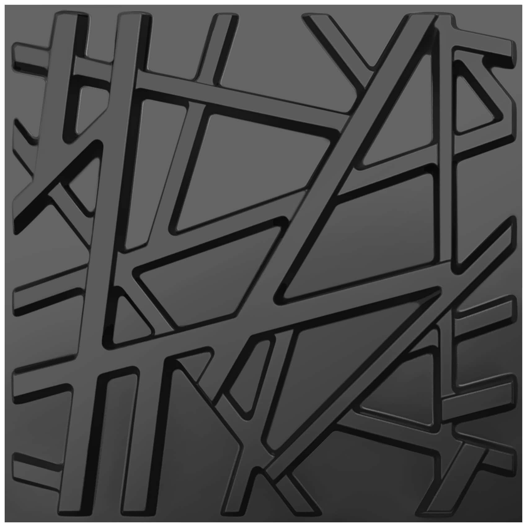 Phewnyzo  33 Pack 3D Wall Panels Black Textured PVC Decorative Panels for Living Room Gaming Room TV Accent Wall Paintable Covers 32 Sq Ft