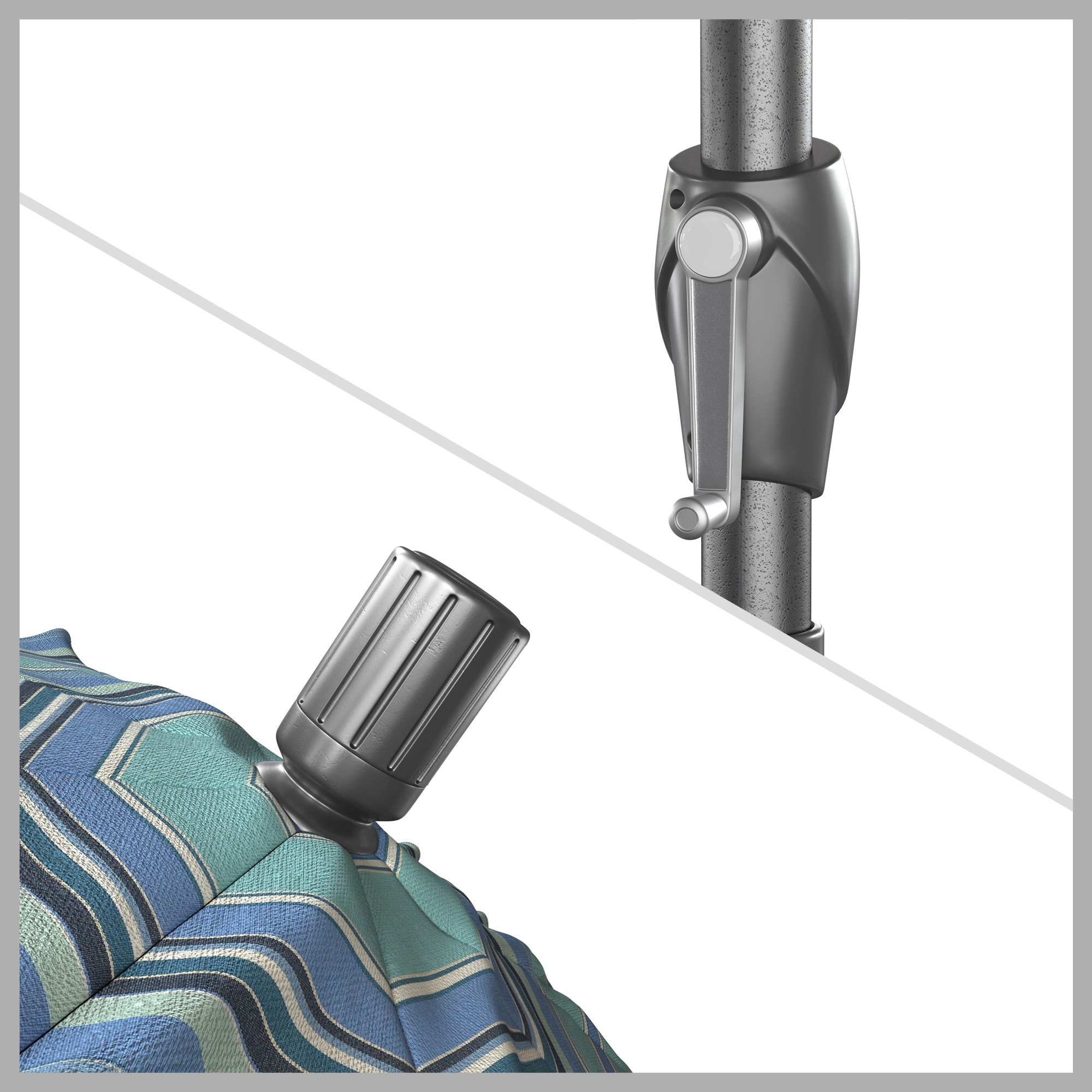 Dolce Oasis Stripe Sunbrella® 7.5 ft. Aluminum Patio Umbrella