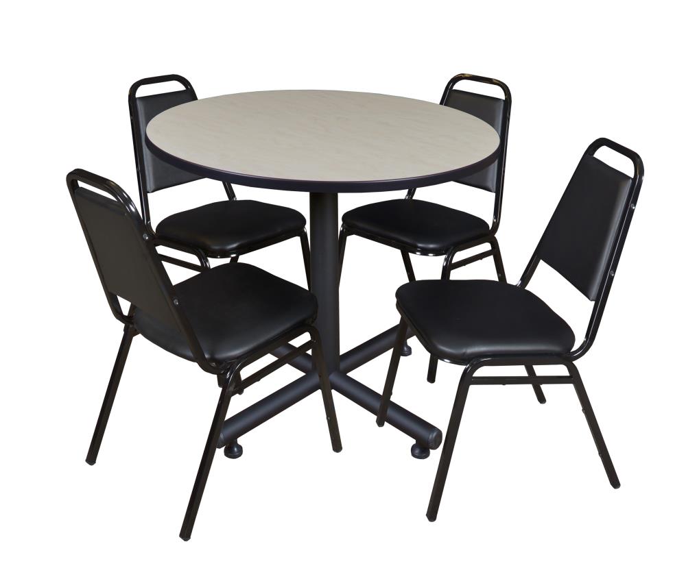 Regency TKB36RNDPL29BK Breakroom Off-White 4-Person Training Table (36-in W x 29-in H)