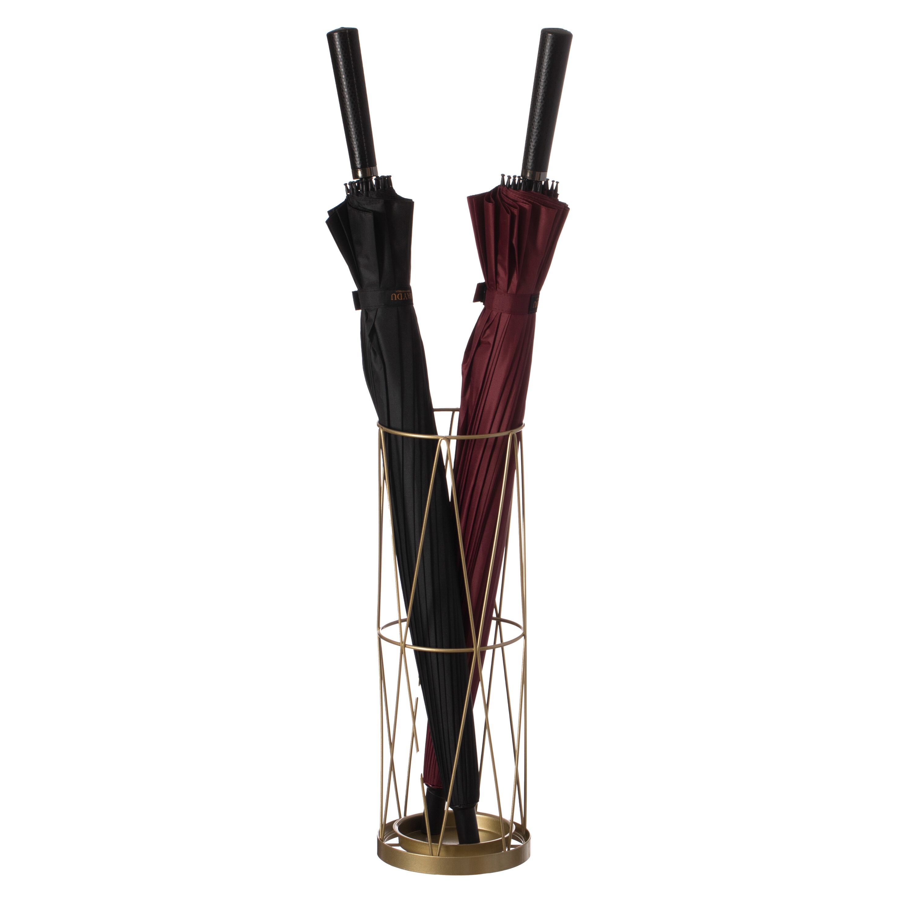 Vintiquewise QI004470 2 -Umbrella Gold Metal Umbrella Stand