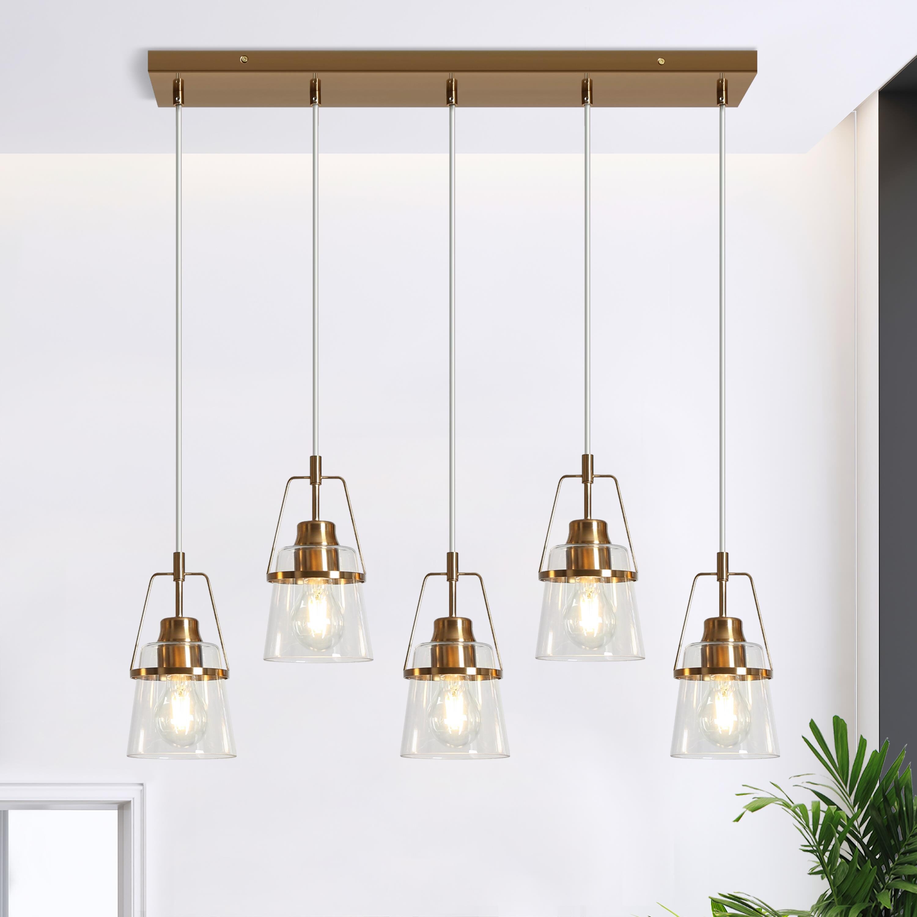 LNC Dendrophyllia 5-Light Gold Light Fixture For Kitchen Modern ...
