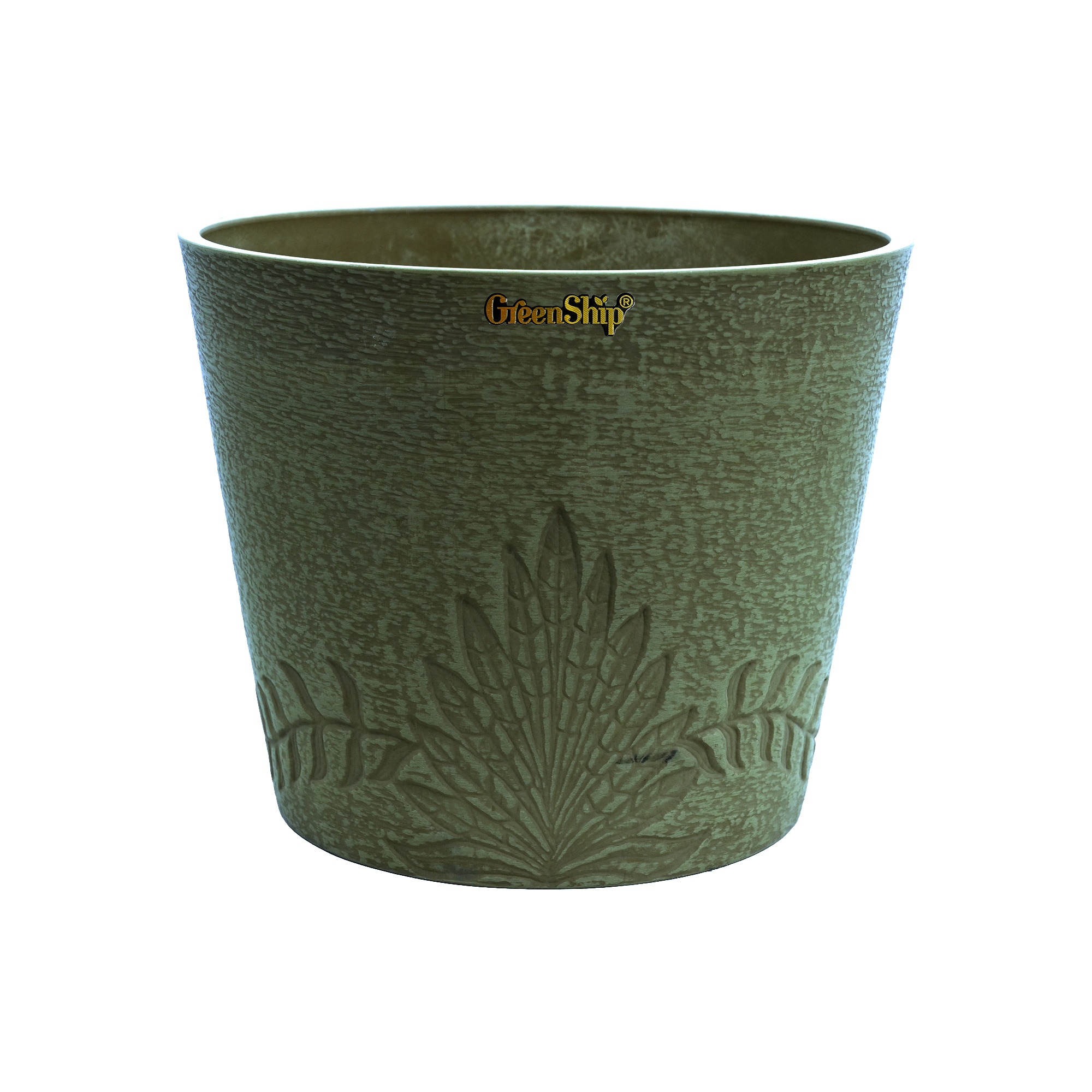 Greenship OH38O Round 12.2-in W x 12.2-in H x 12.2-in D Green Resin Indoor/Outdoor Planter