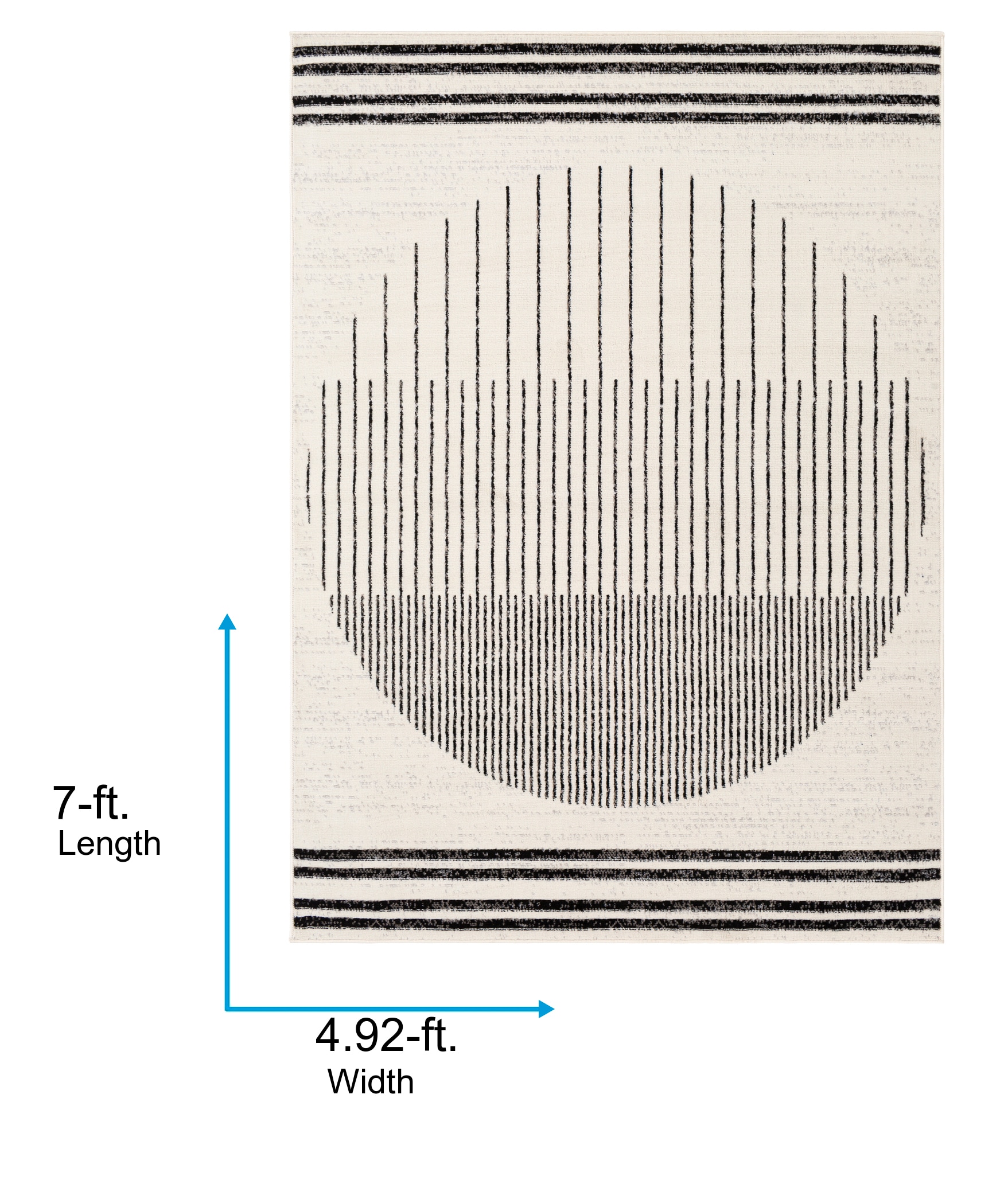 Penrod Black and Ivory Geometric 5' x 7' Area Rug