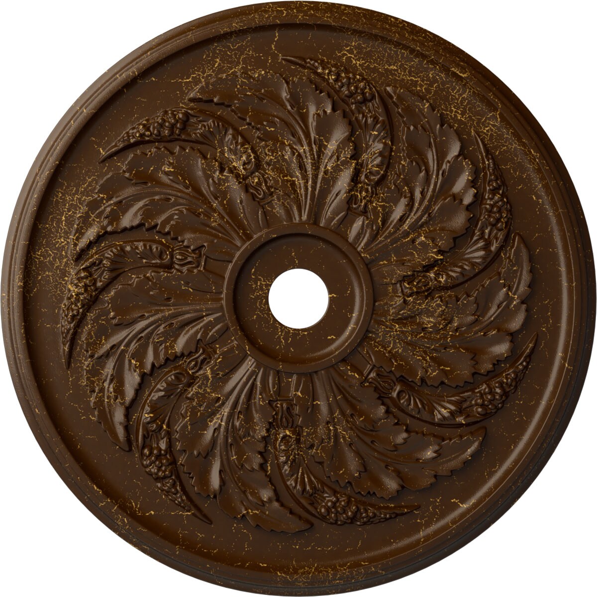 Ekena Millwork CM42SKRBC Sellek 42.125-in W x 42.125-in L Painted Root Beer Crackle Polyurethane Whole Ceiling Medallion