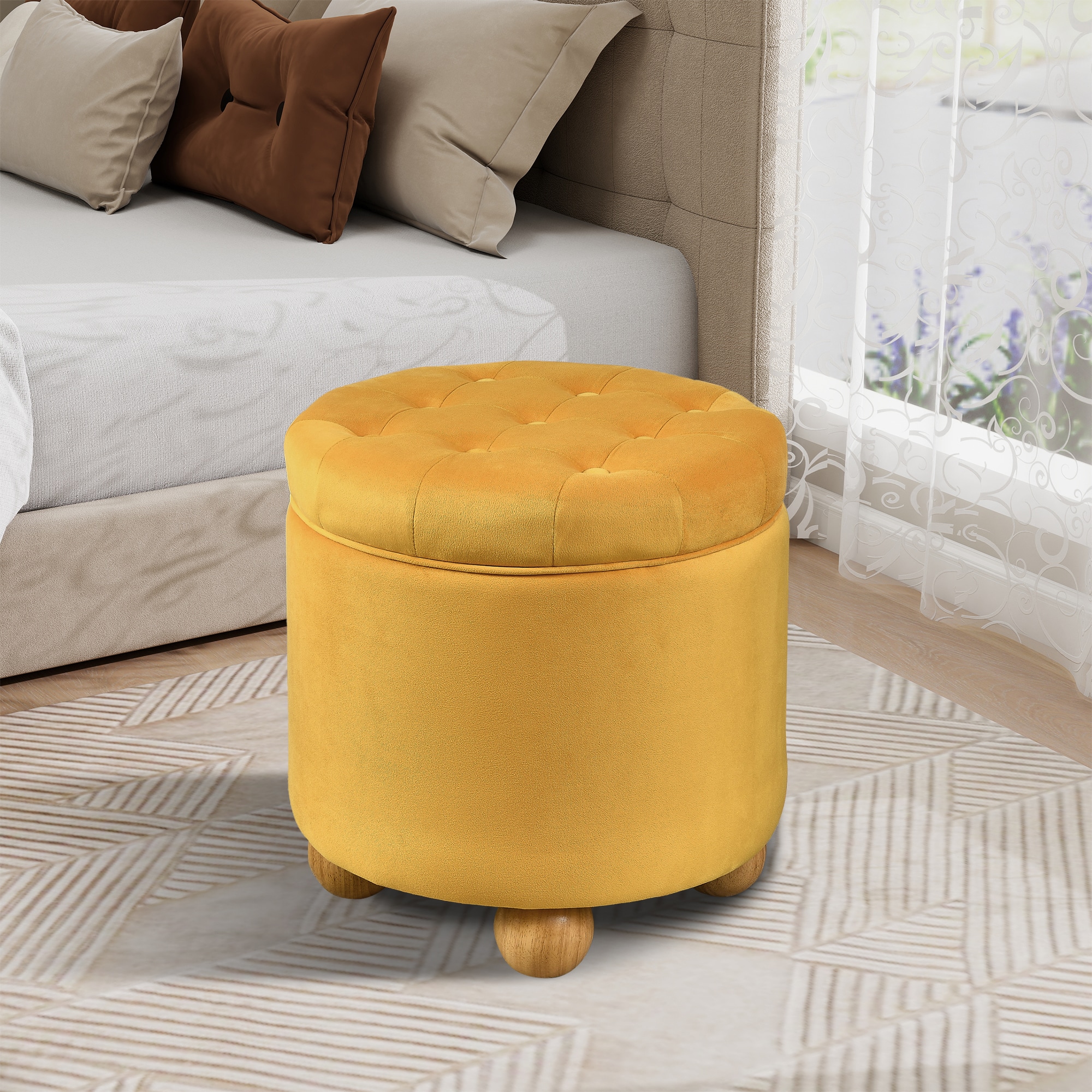 Hrinhom HC-D4117-DARK YELLOW Indoor-Ottomans - View #4