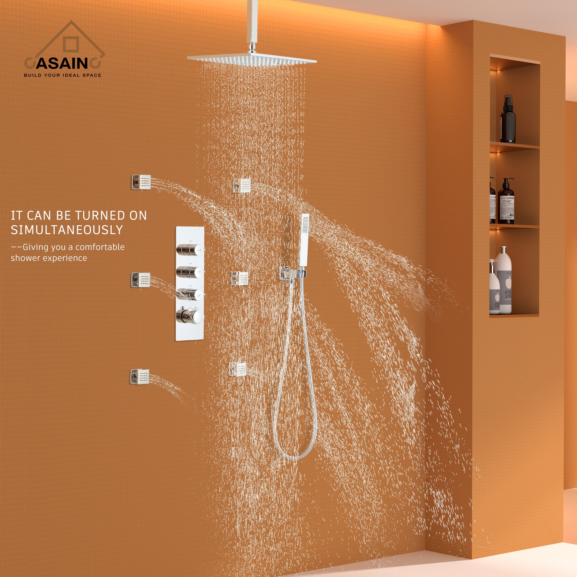 CASAINC WE-SS08CH Showerhead-Bar-Panels - View #9