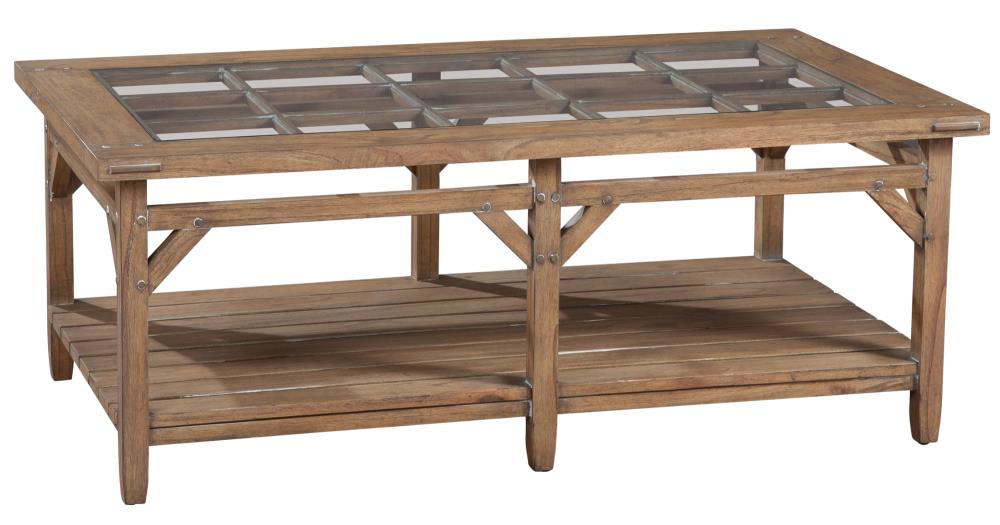 Hekman 14100 Sut-Ton bay occasional Weathered Mindi Glass Rustic Coffee Table