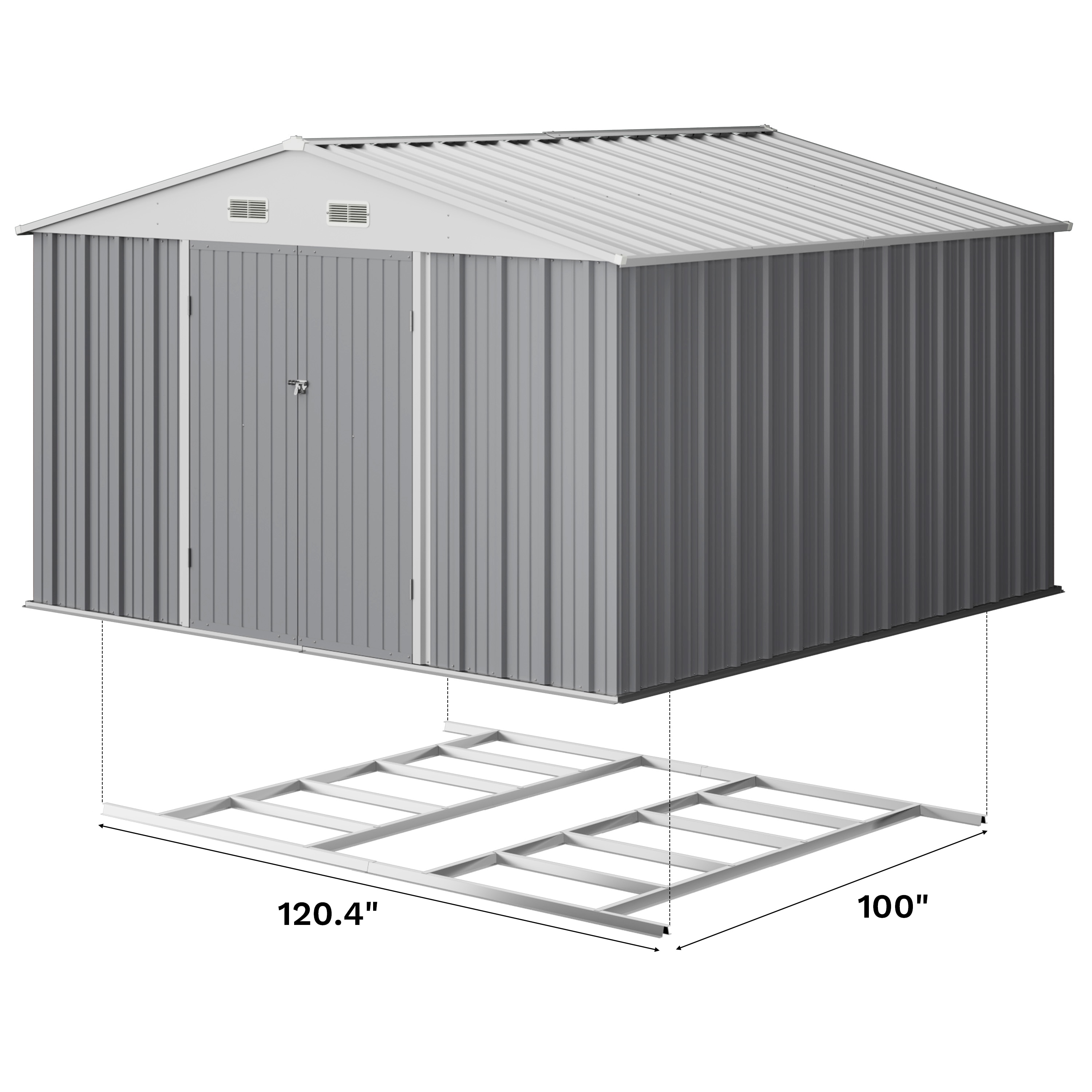 Patiowell WES-0406F-4 Metal-Storage-Buildings-Sheds - View #6