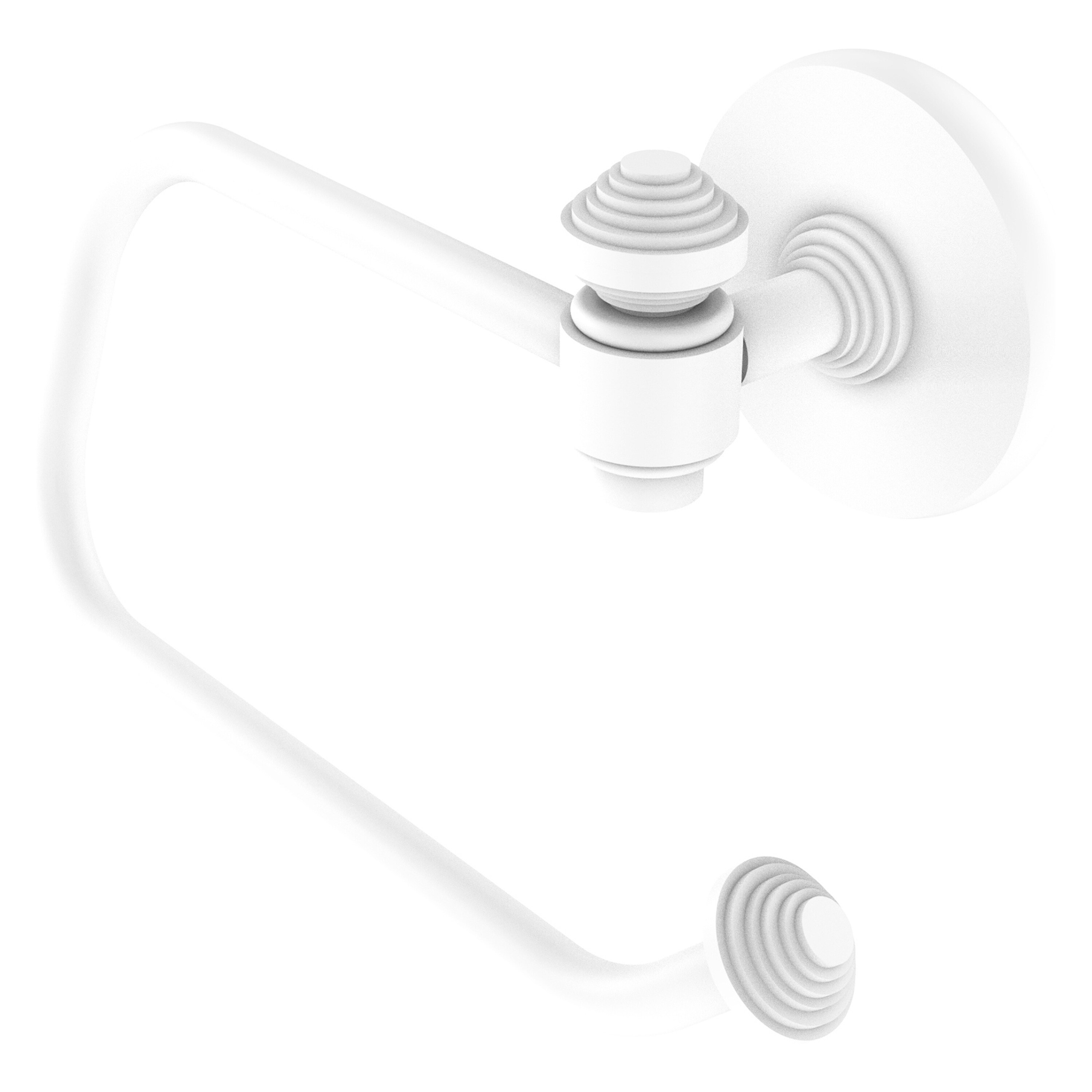 Allied Brass SB-24E-WHM Southbeach Matte White Wall mount Single post Toilet Paper Holder 1 -Rolls with Storage