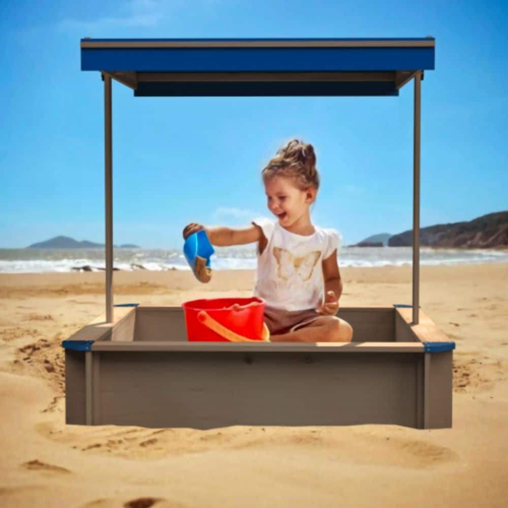 Siavonce XH70128 45.30-in x 45.30-in Brown Irregular Wood Sandbox