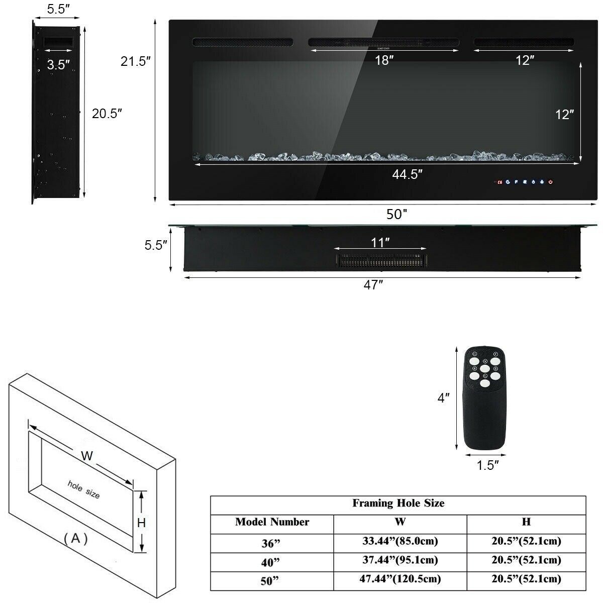 GZMR GZ-HY27US Electric-Fireplaces - View #6