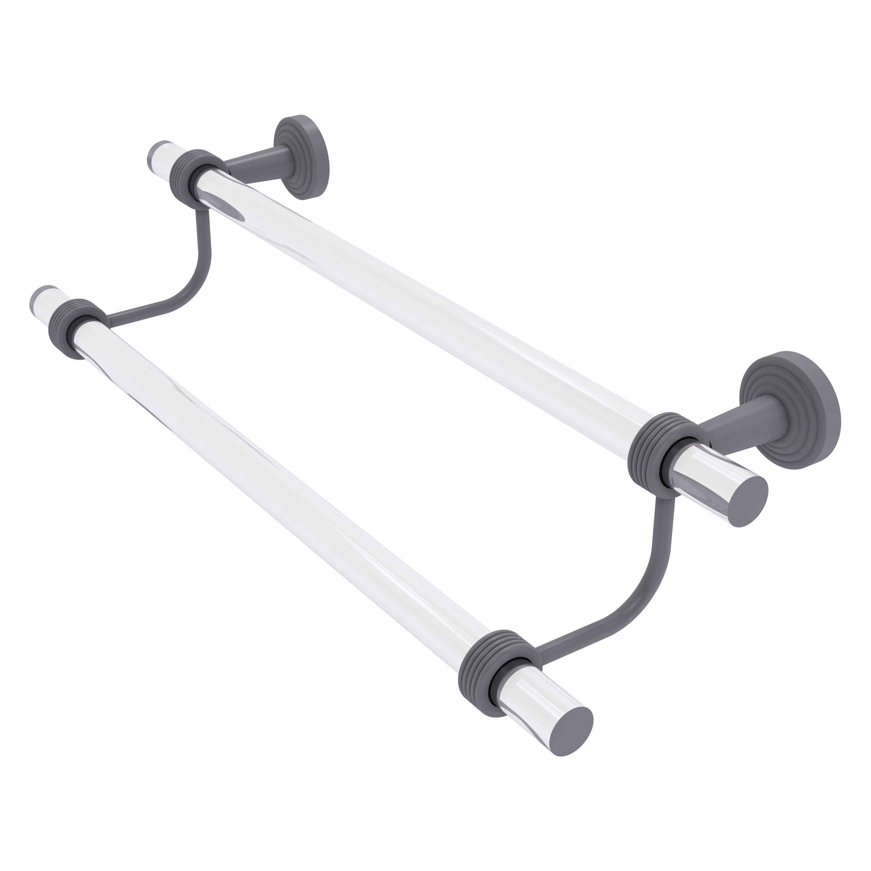Allied Brass PB-72G-36-GYM Pacific Beach 36-in double Matte Gray Wall mount Double Towel Bar