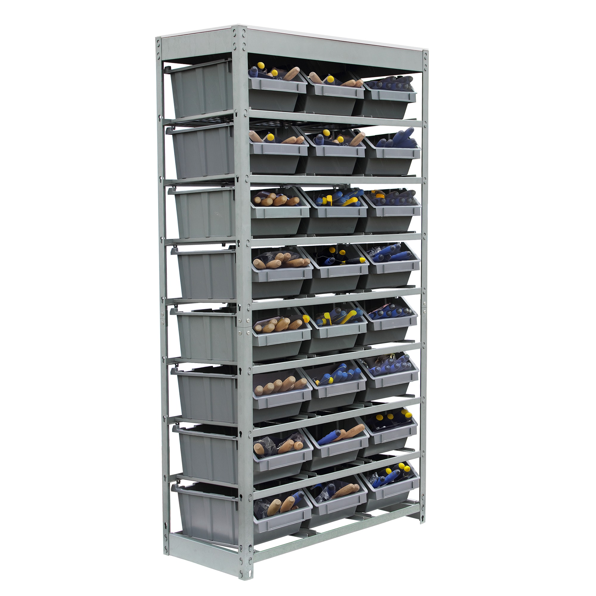 8 Bin Storage Rack Organizer- Wall Mountable Garage Shelving With  Removeable Bins For Tools, Hardware, Crafts By Fleming Supply : Target
