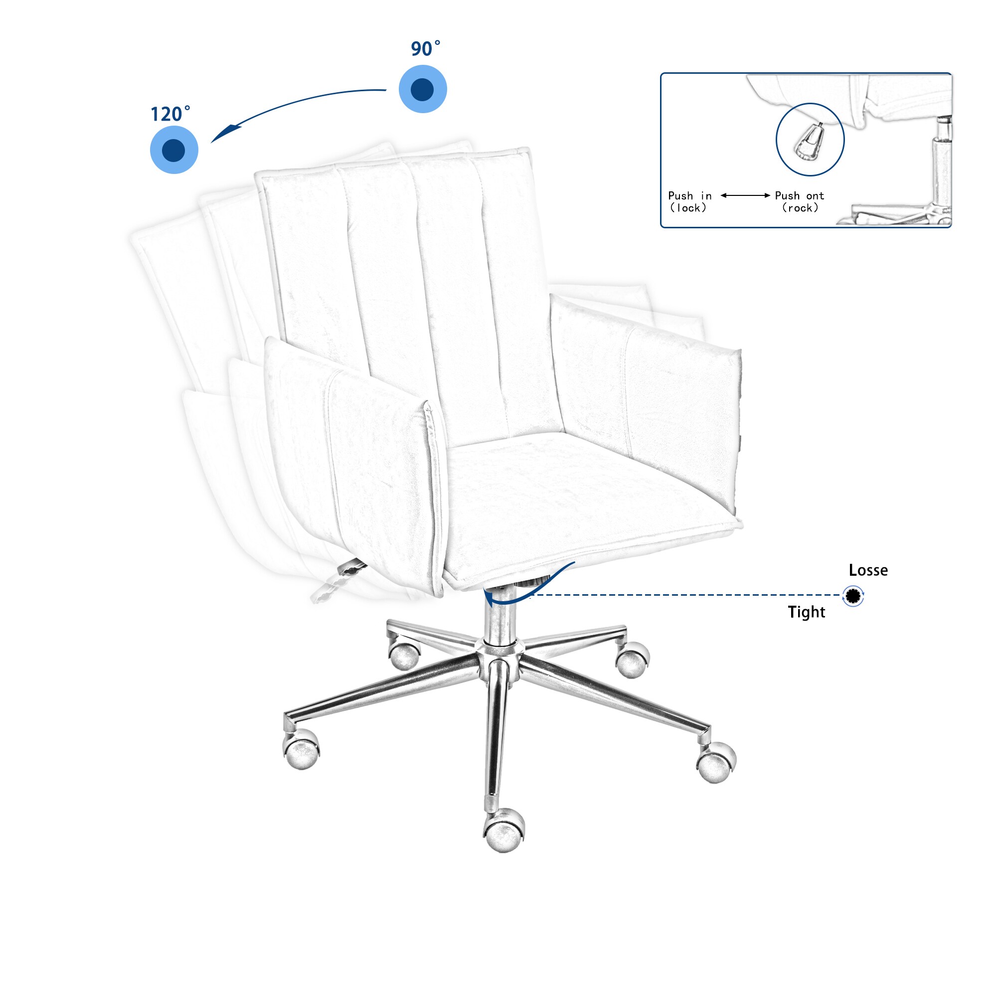 Clihome HM-W212-80 Office-Chairs - View #4